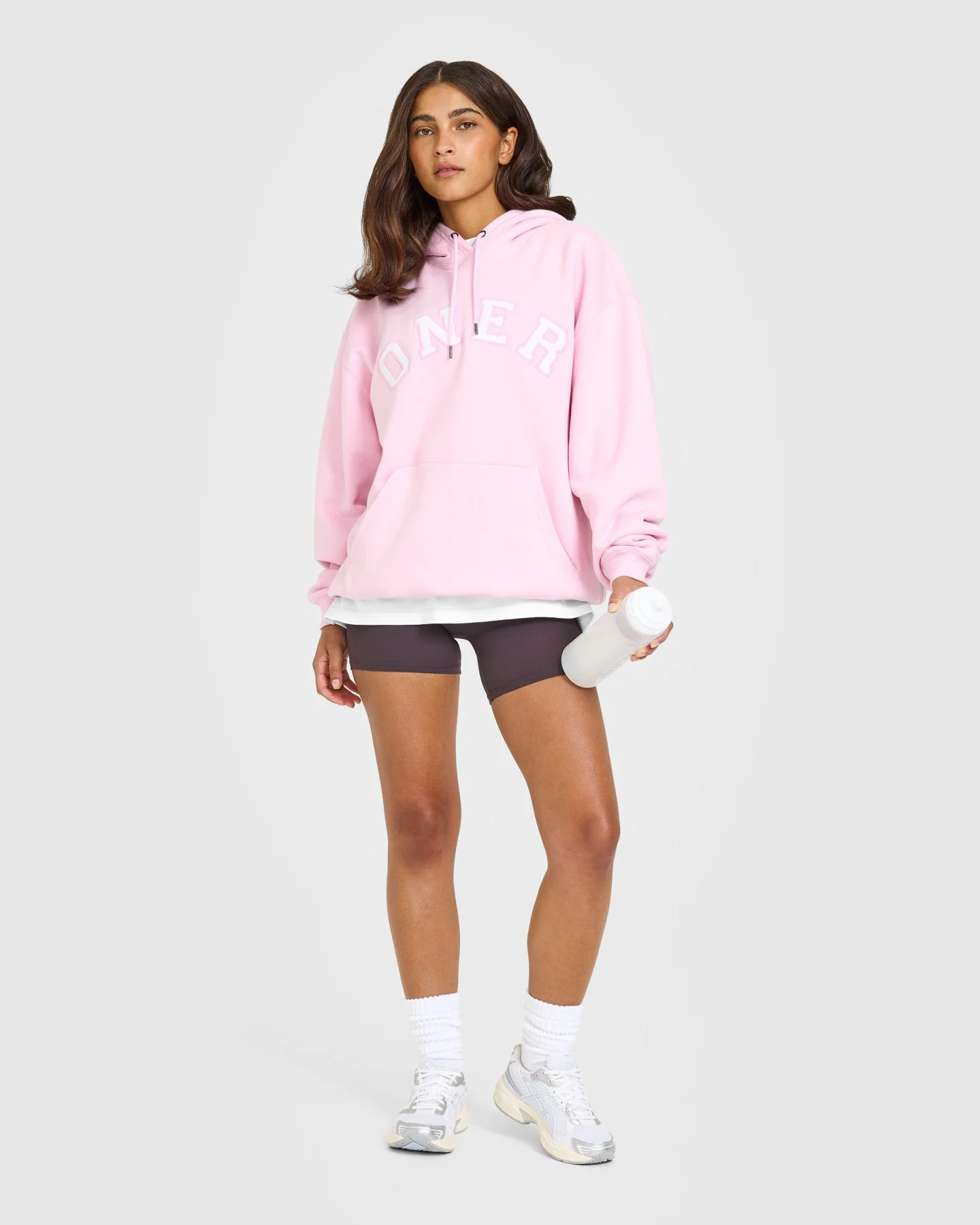 Foundations Oversized Oner Girlfriend Hoodie | Chalk Pink - Image 3