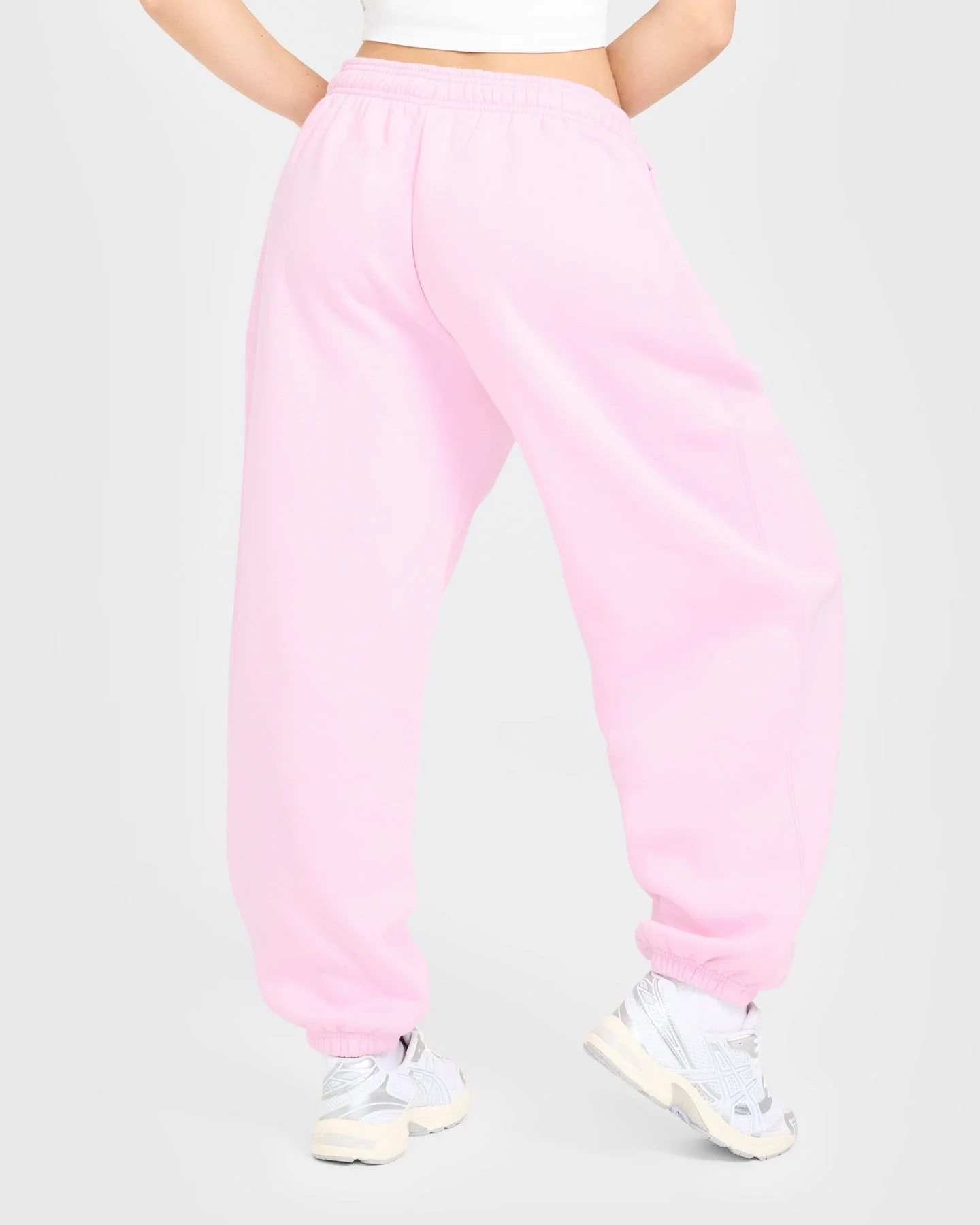 Foundations Oversized Oner Girlfriend Joggers | Chalk Pink - Image 4
