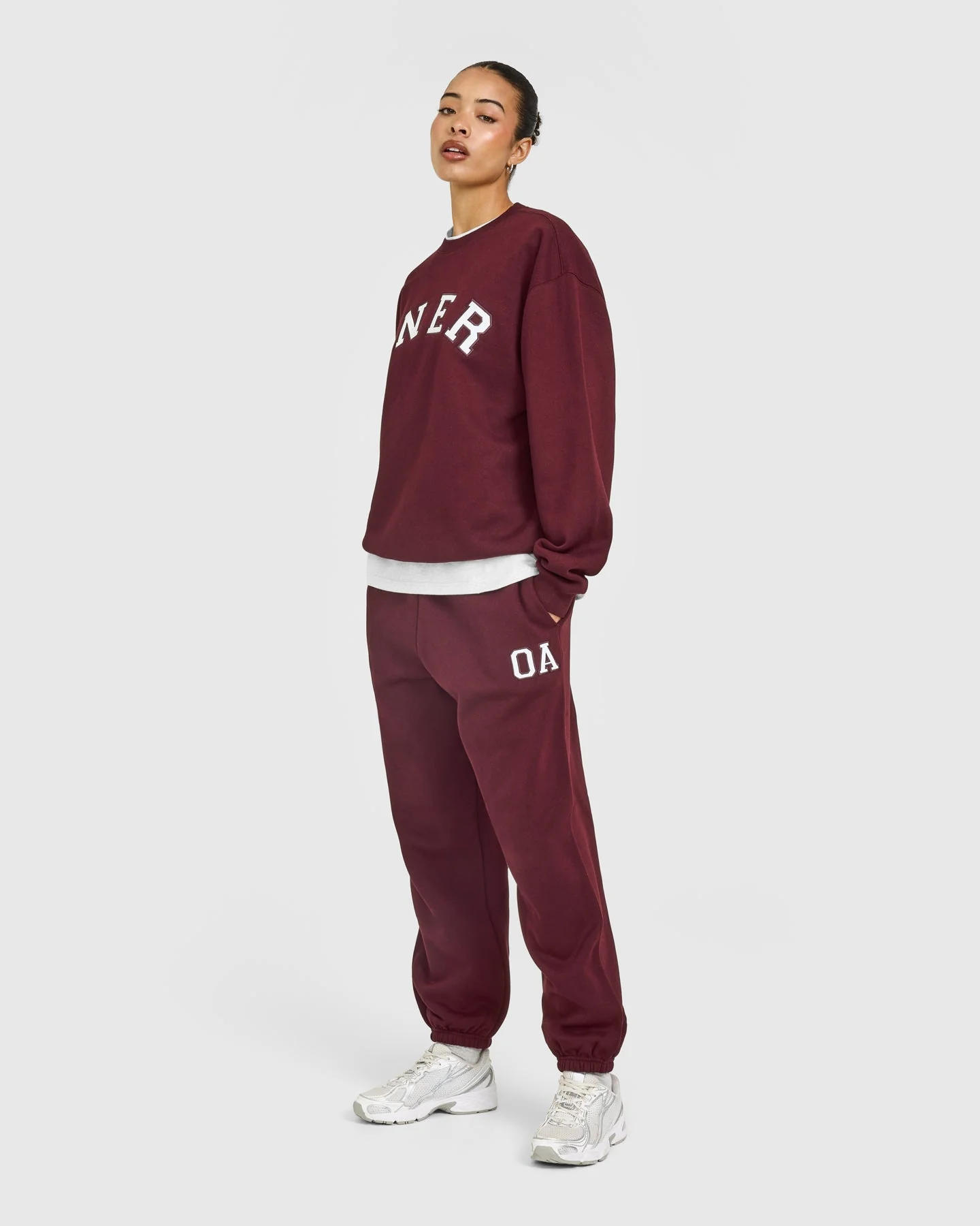 Foundations Oversized Oner Girlfriend Joggers | Rosewood - Image 3