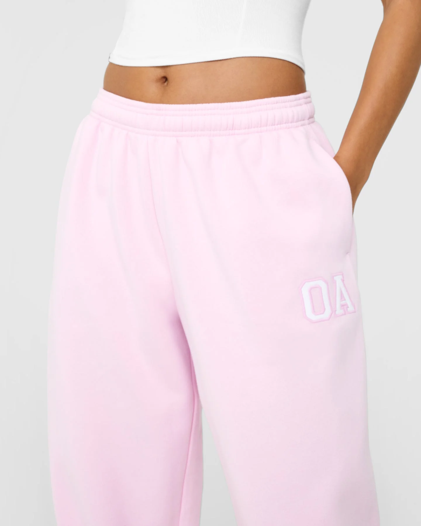 Foundations Oversized Oner Girlfriend Straight Leg Joggers | Chalk Pink - Image 5