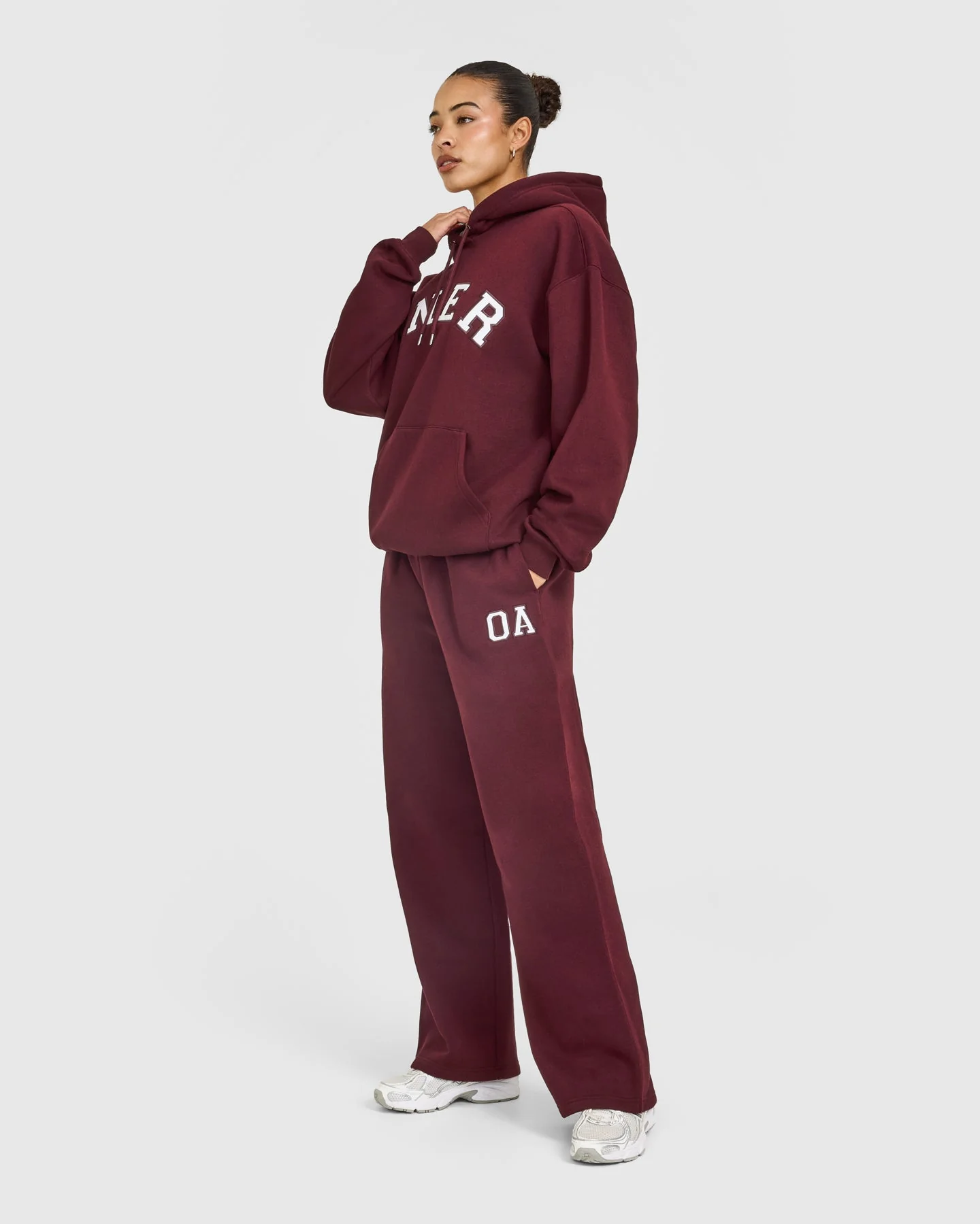 Foundations Oversized Oner Girlfriend Straight Leg Joggers | Rosewood - Image 3
