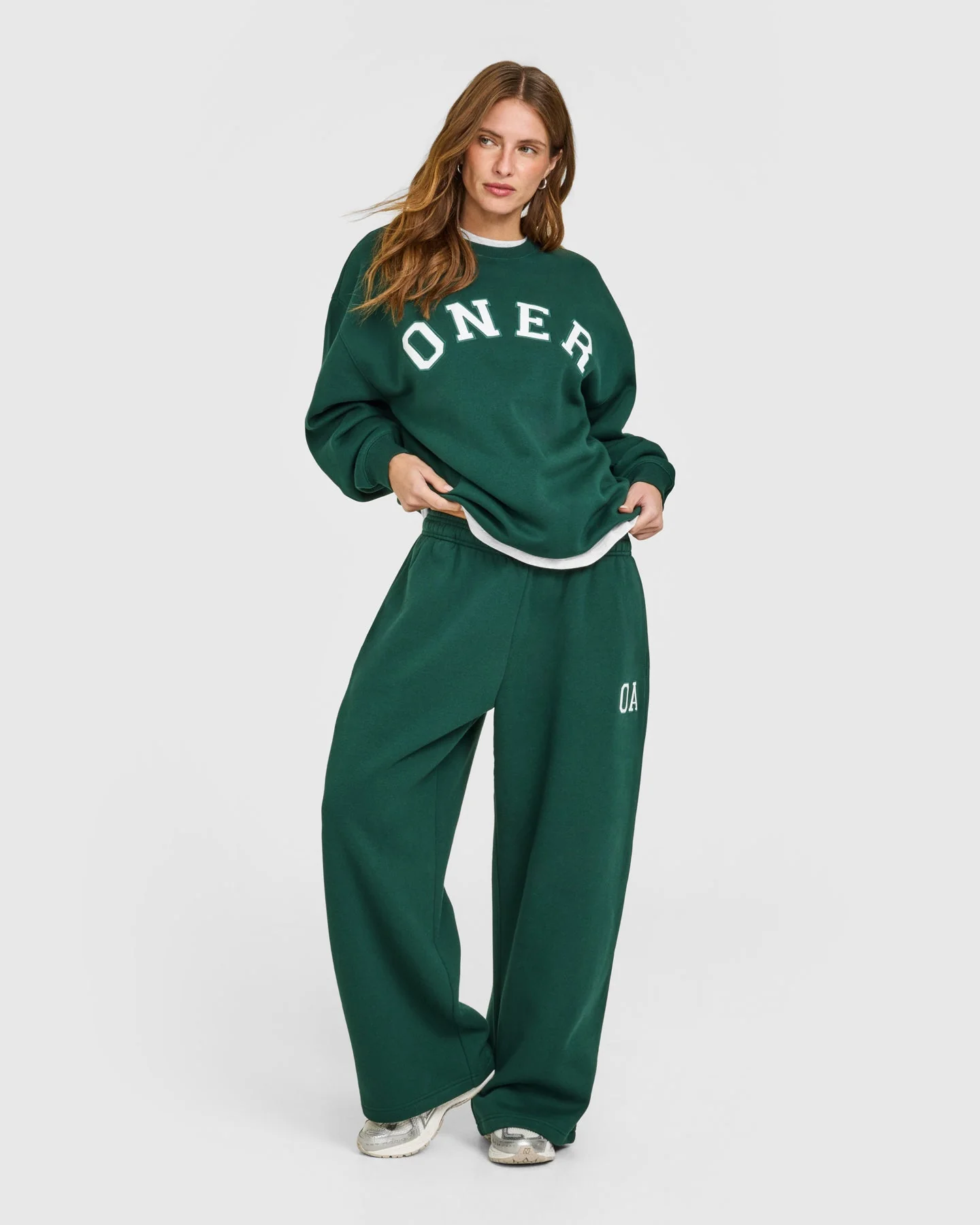 Foundations Oversized Oner Girlfriend Sweatshirt | Racing Green - Image 3