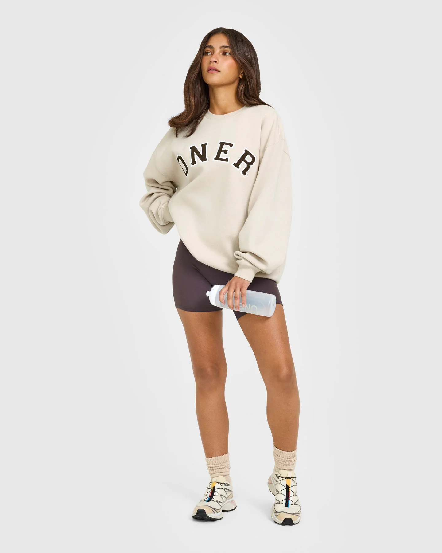 Foundations Oversized Oner Girlfriend Sweatshirt | Sand - Image 3