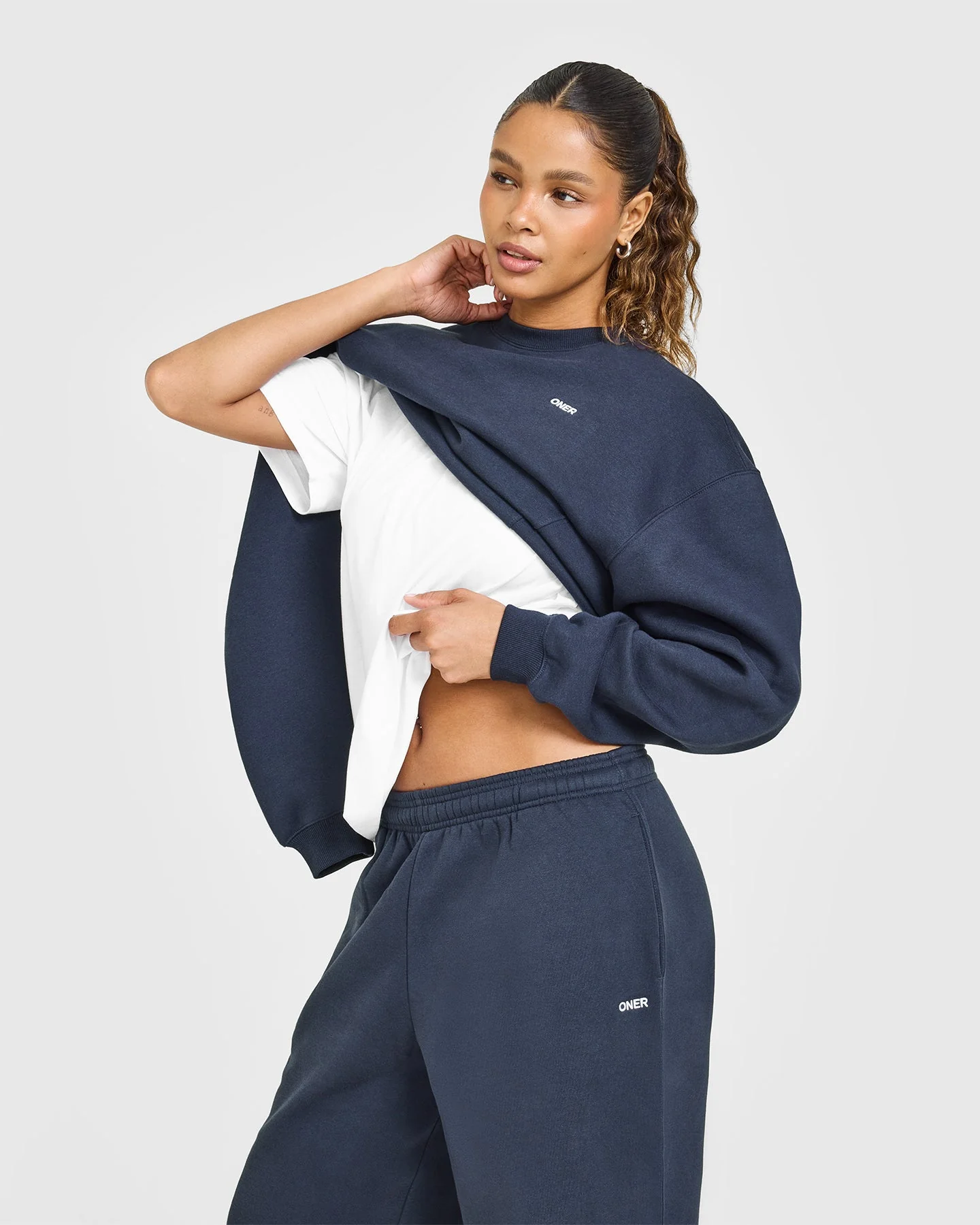 Foundations Oversized Straight Leg Joggers | True Blue - Image 6