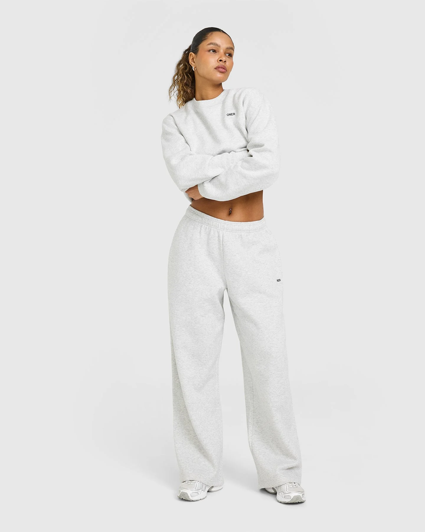 Foundations Oversized Sweatshirt | Light Grey Marl - Image 2