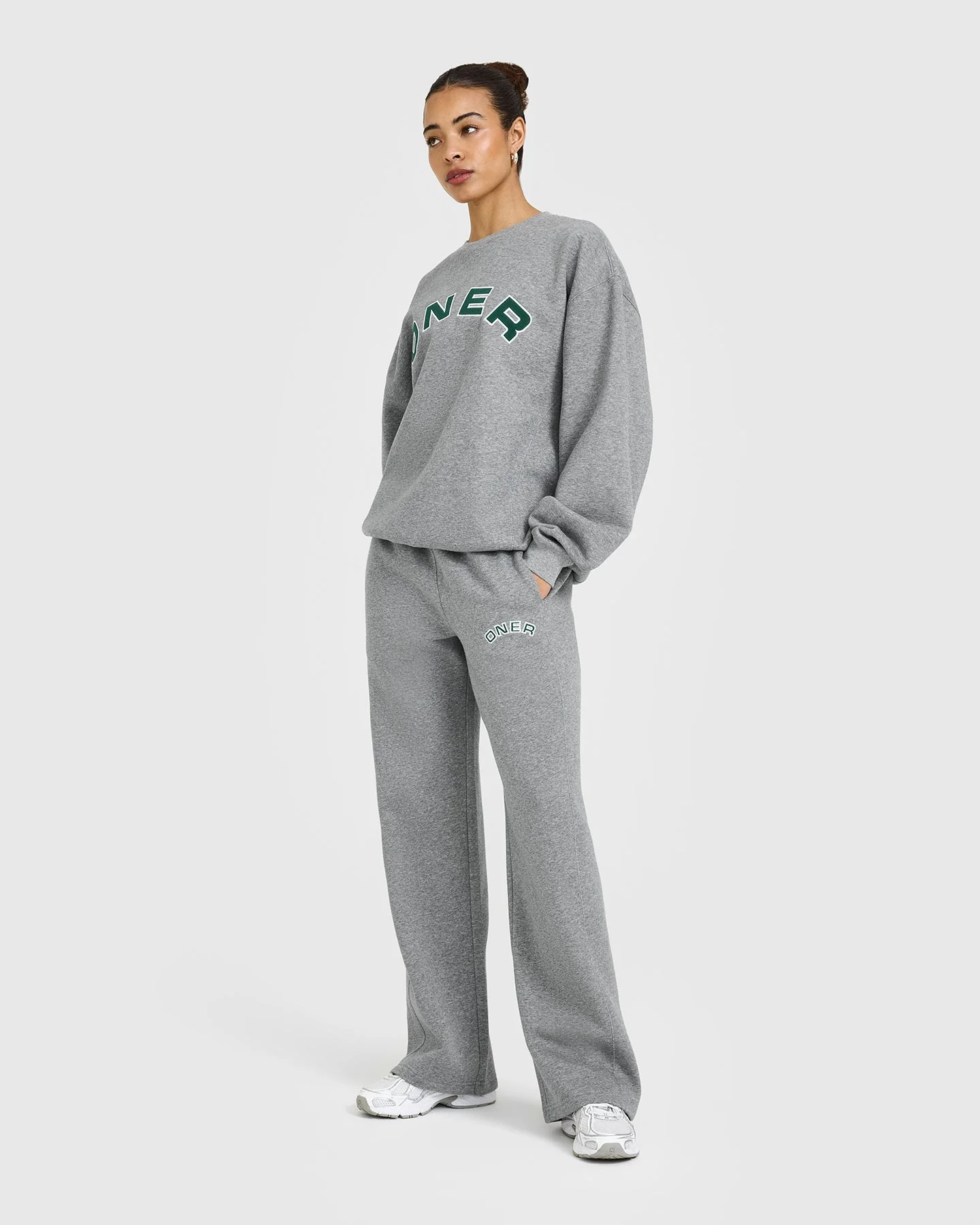 Foundations Straight Leg Joggers with Graphic | Charcoal Marl - Image 3