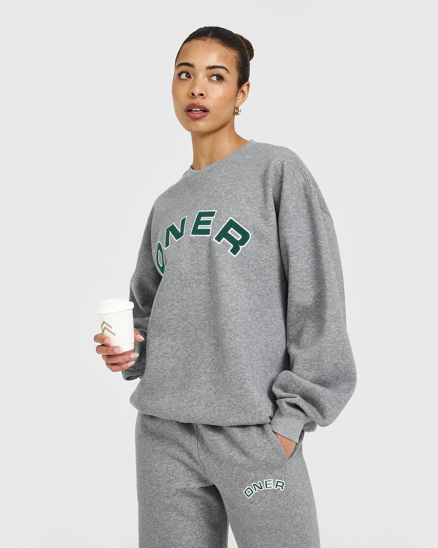 Foundations Straight Leg Joggers with Graphic | Charcoal Marl - Image 5