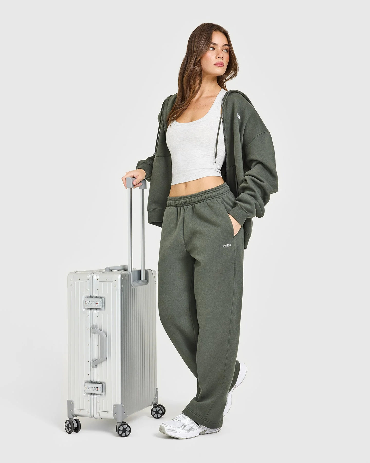 Foundations Straight Leg Joggers | Dark Khaki - Image 3
