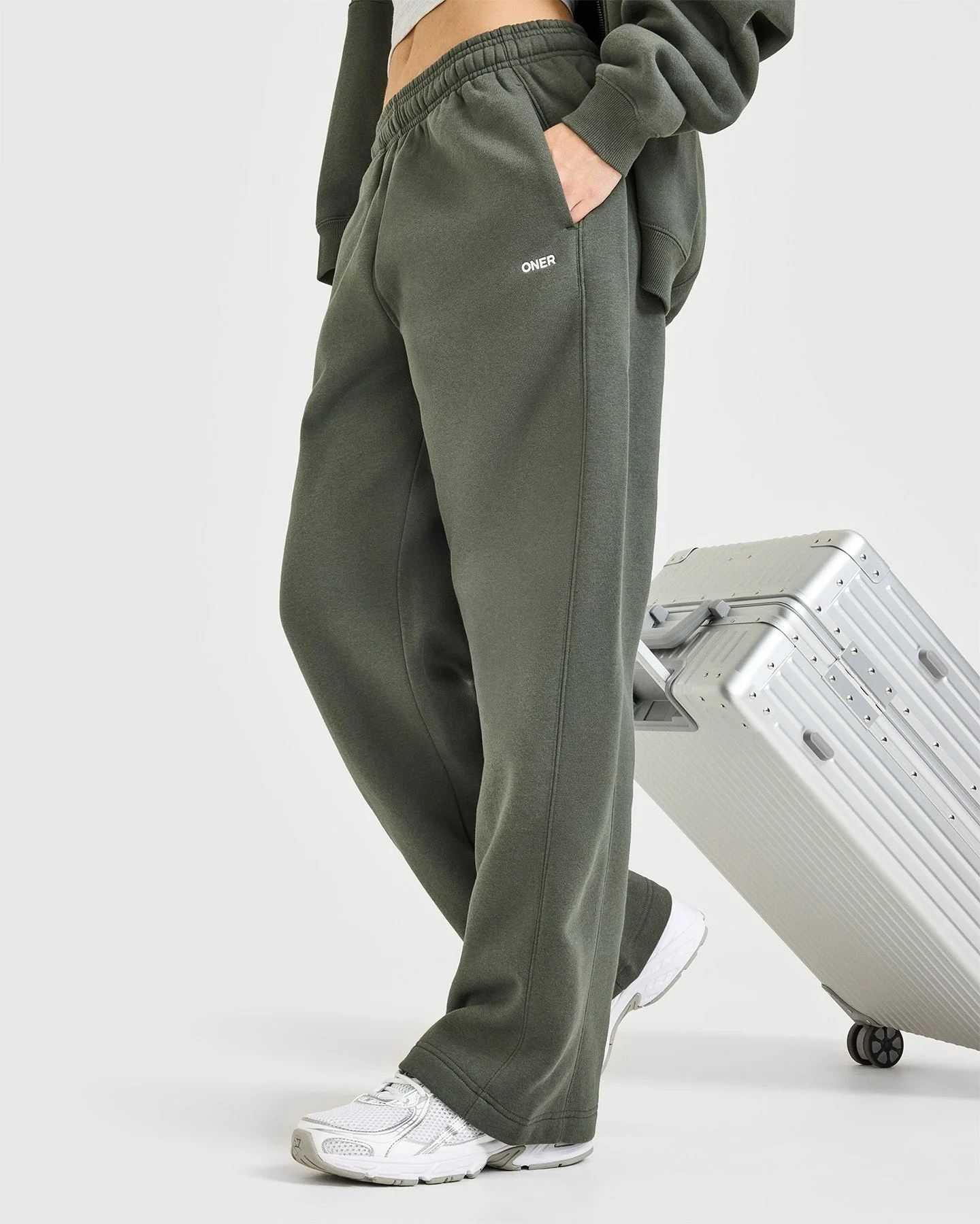 Foundations Straight Leg Joggers | Dark Khaki - Image 6