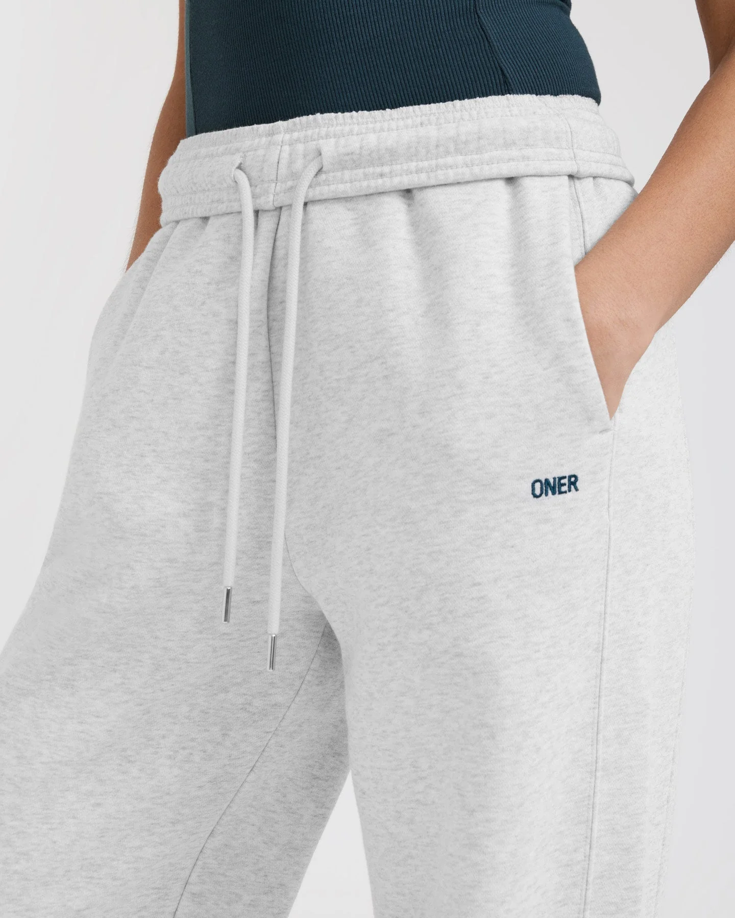 Foundations Straight Leg Joggers | Light Grey Marl - Image 4