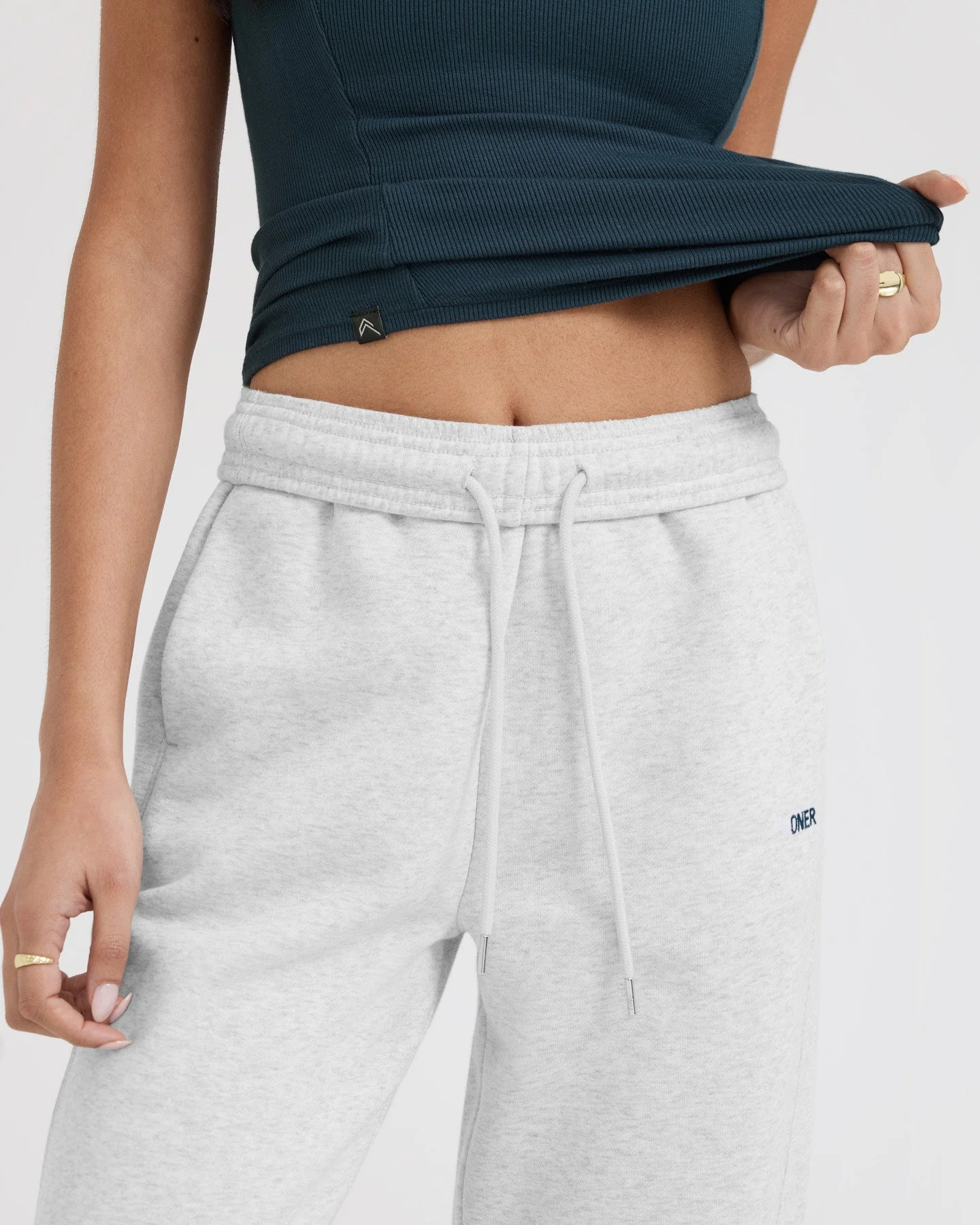 Foundations Straight Leg Joggers | Light Grey Marl - Image 5