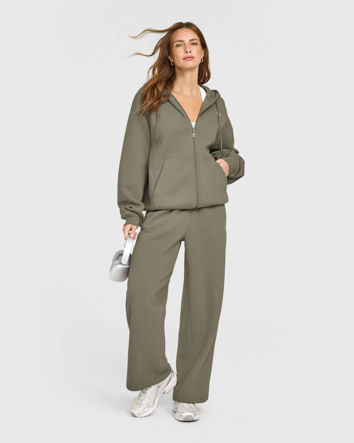 Foundations Zip Through Hoodie | Alpine Green - Image 3