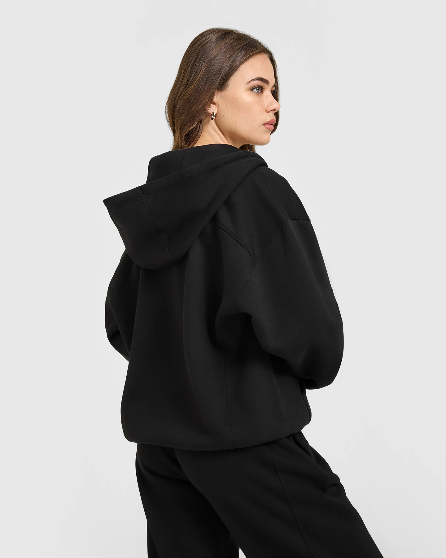 Foundations Zip Through Hoodie | Black - Image 2