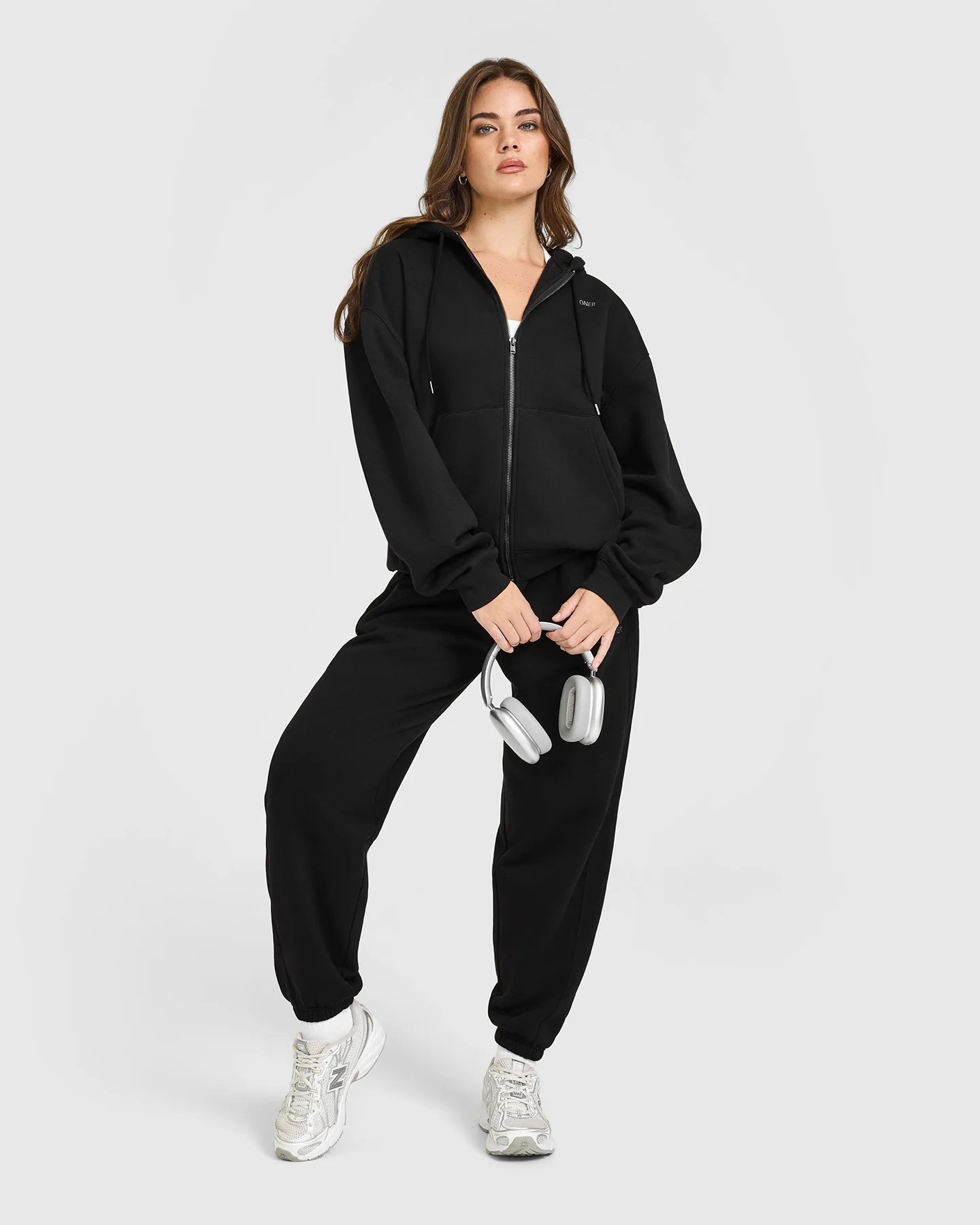 Foundations Zip Through Hoodie | Black - Image 3