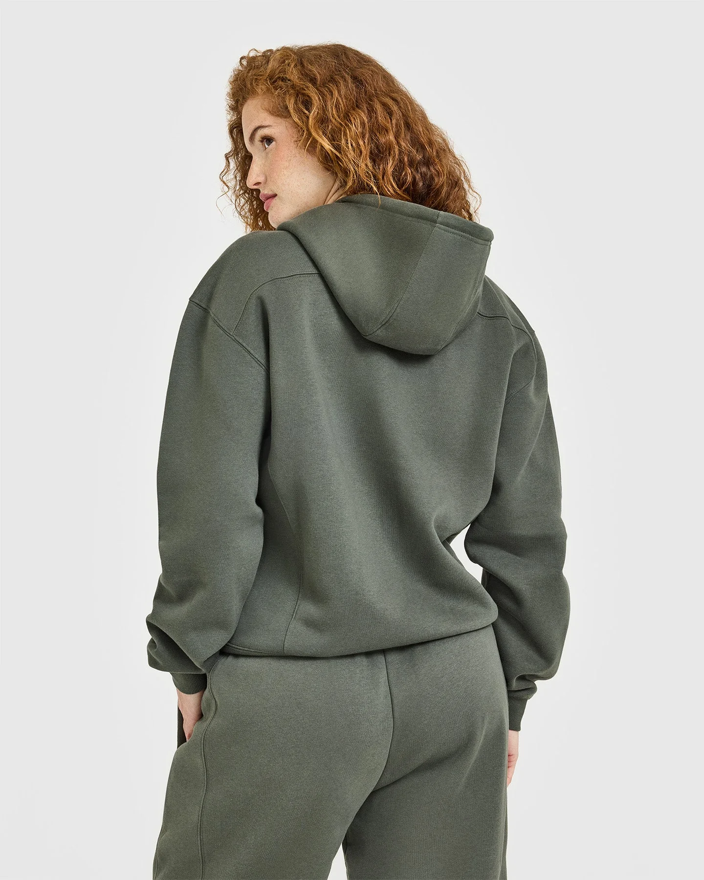 Foundations Zip Through Hoodie | Dark Khaki - Image 4