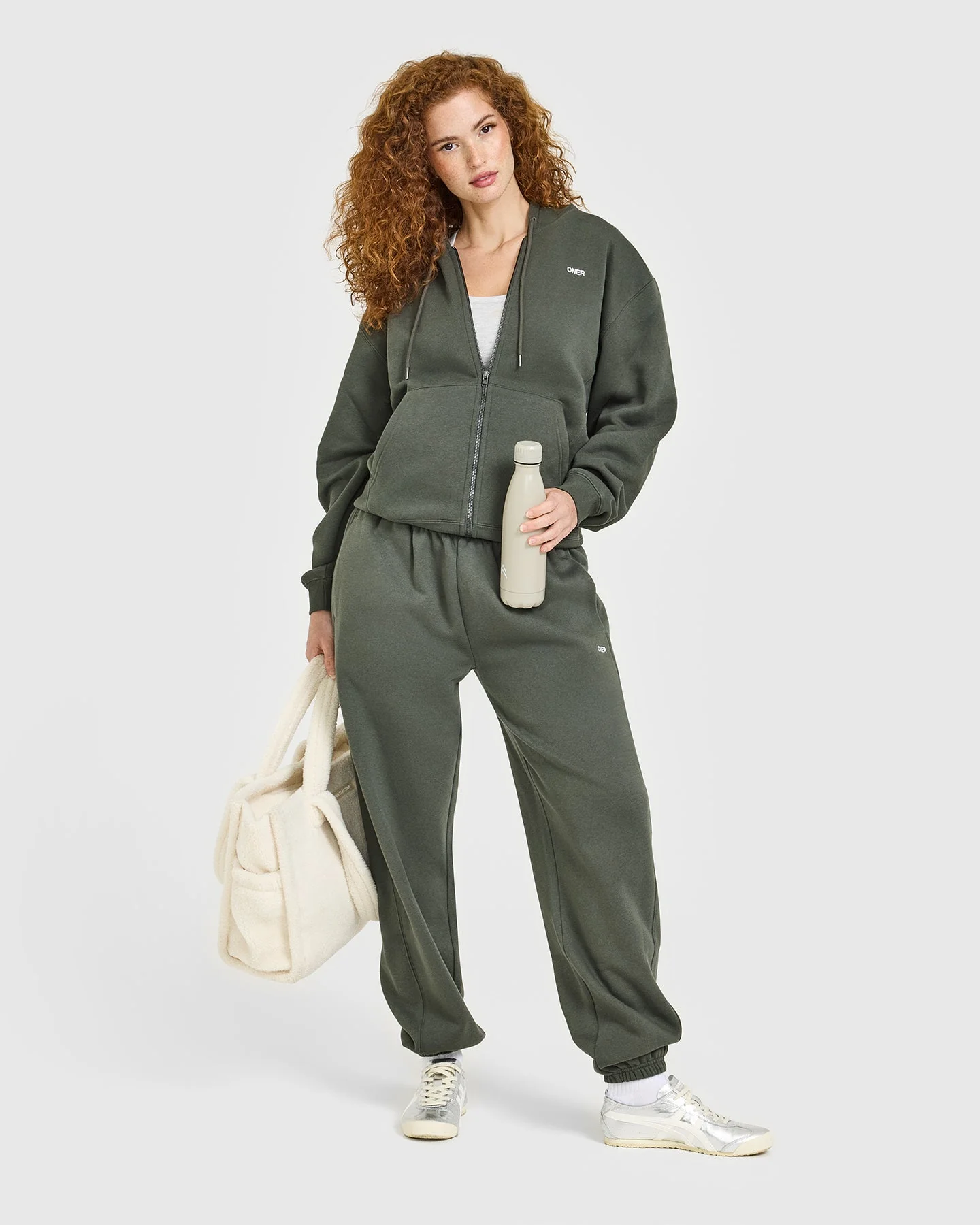 Foundations Zip Through Hoodie | Dark Khaki - Image 5