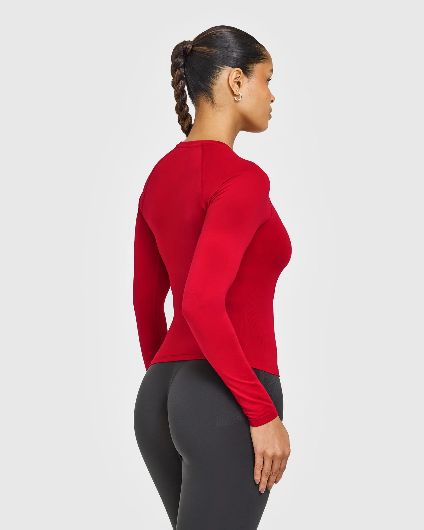 Go To Seamless Fitted Long Sleeve Top | Fire Red - Image 2