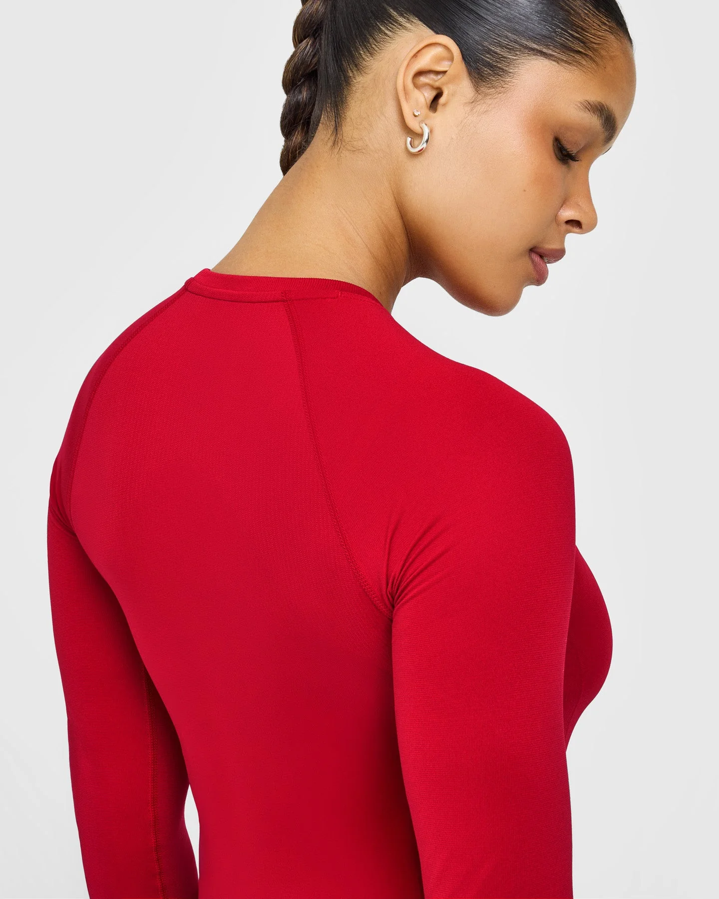 Go To Seamless Fitted Long Sleeve Top | Fire Red - Image 4