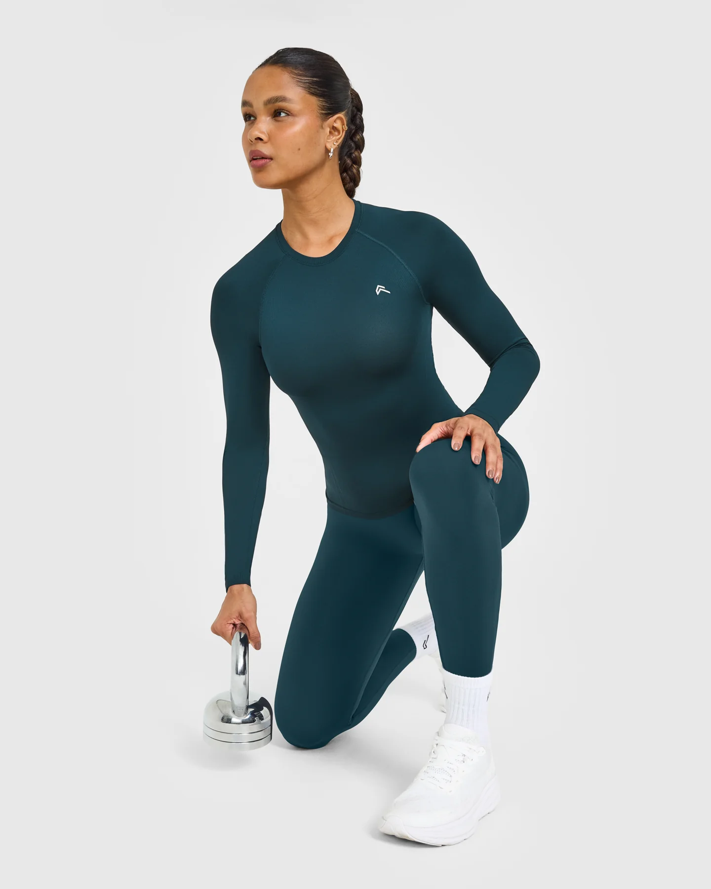 Go To Seamless Fitted Long Sleeve Top | Oil Blue - Image 6