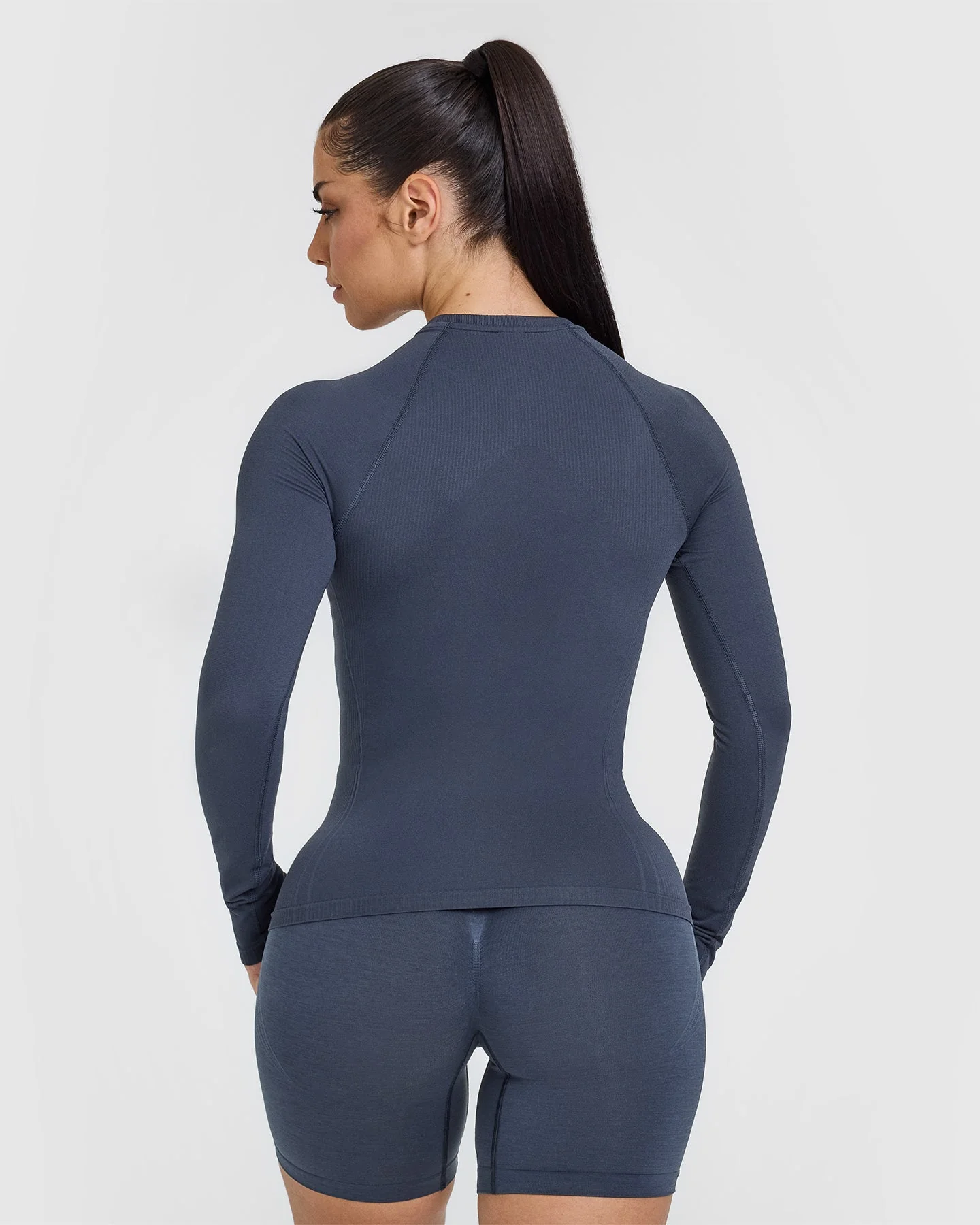 Go To Seamless Fitted Long Sleeve Top | True Blue - Image 2