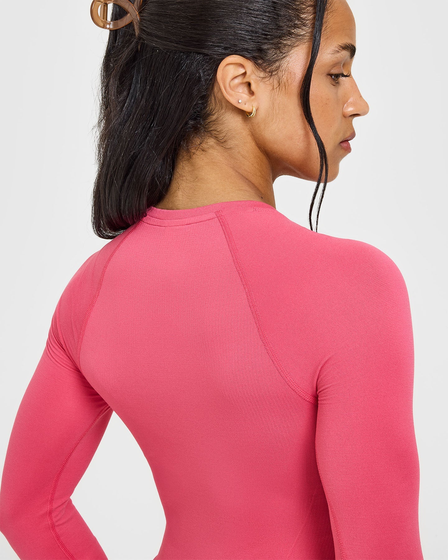 Go To Seamless Fitted Long Sleeve Top | Velvet Pink - Image 4