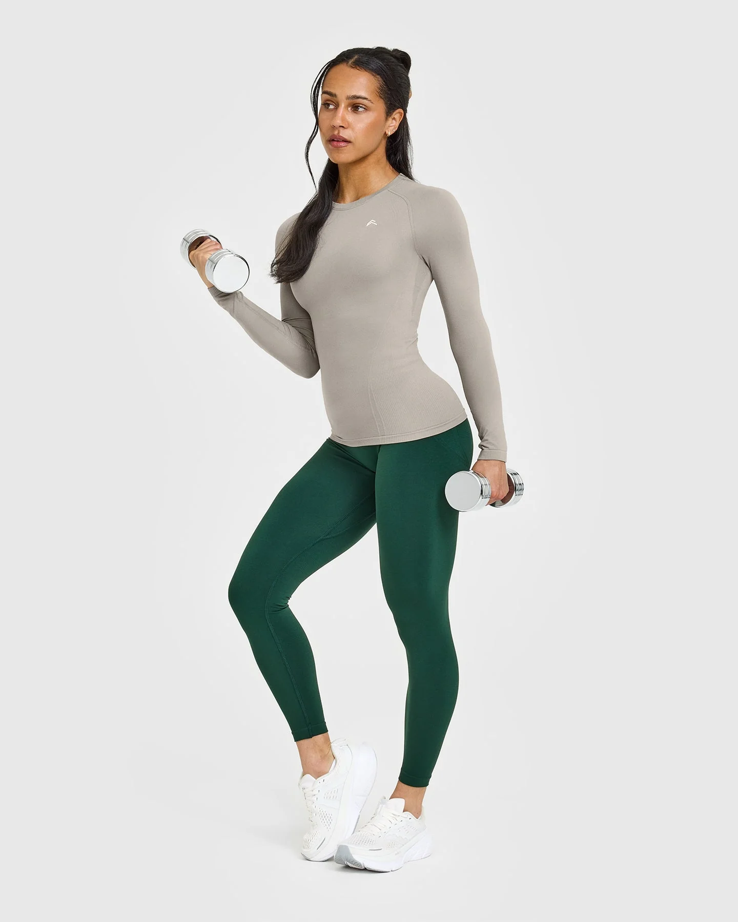 Go To Seamless Fitted Long Sleeve Top | Warm Sand - Image 3