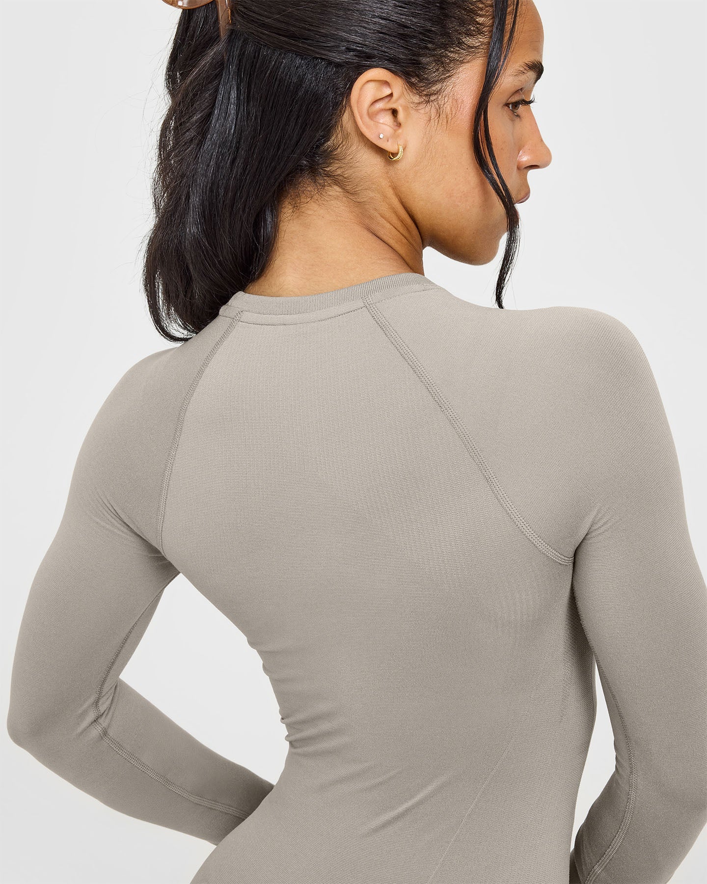 Go To Seamless Fitted Long Sleeve Top | Warm Sand - Image 4