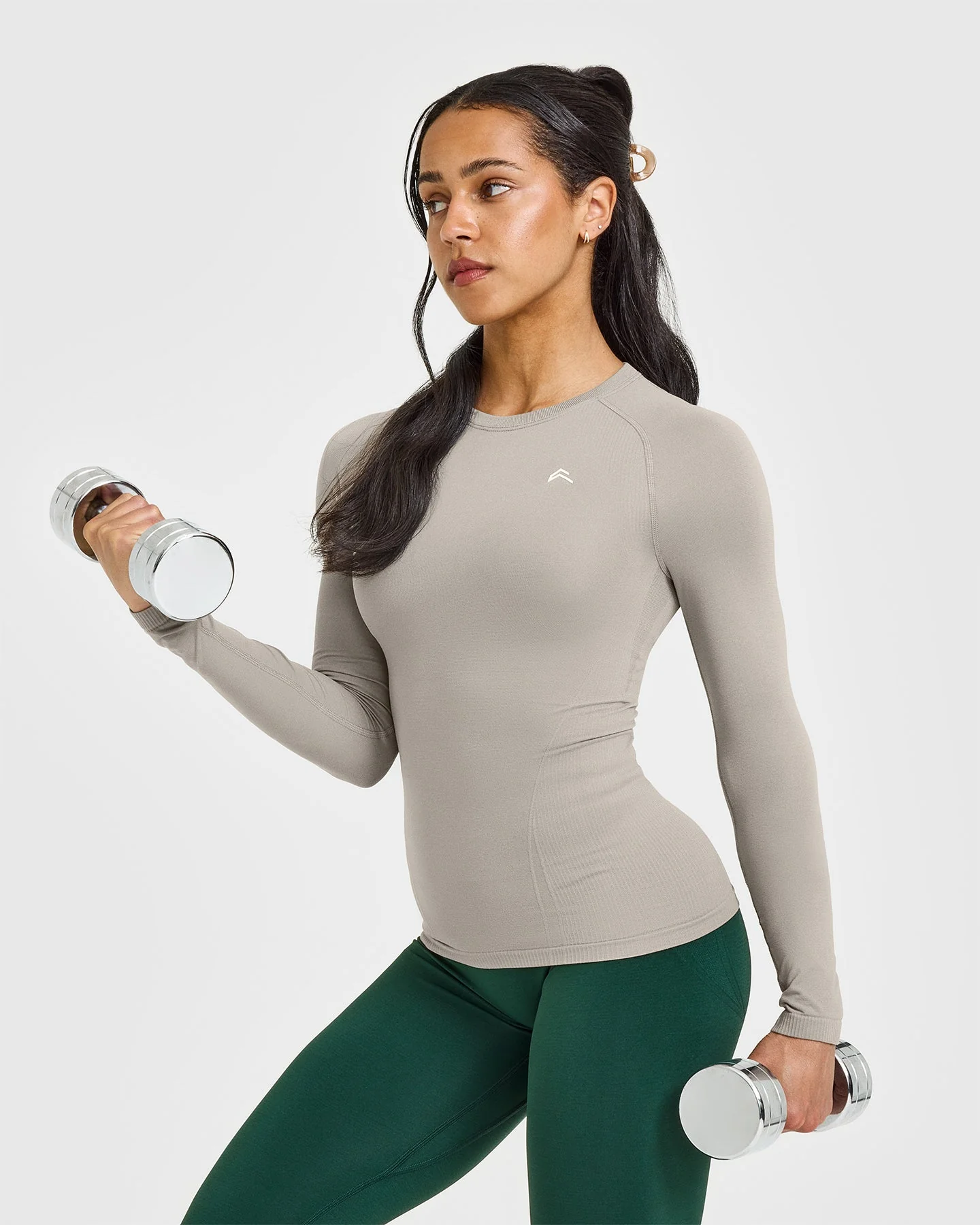 Go To Seamless Fitted Long Sleeve Top | Warm Sand - Image 6