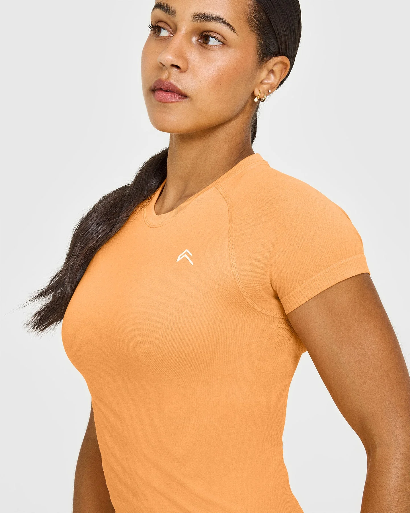 Go To Seamless Fitted Mid Top | Powdered Orange - Image 5