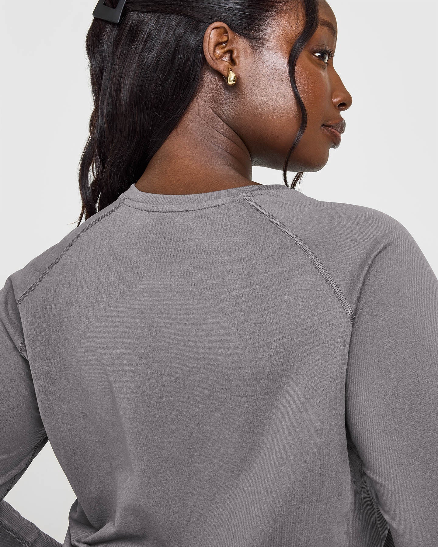 Go To Seamless Loose Long Sleeve Top | Ash Grey - Image 4