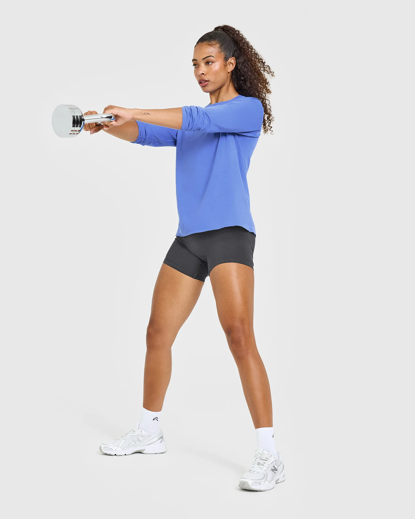 Go To Seamless Loose Long Sleeve Top | Glaucous Blue - Image 3