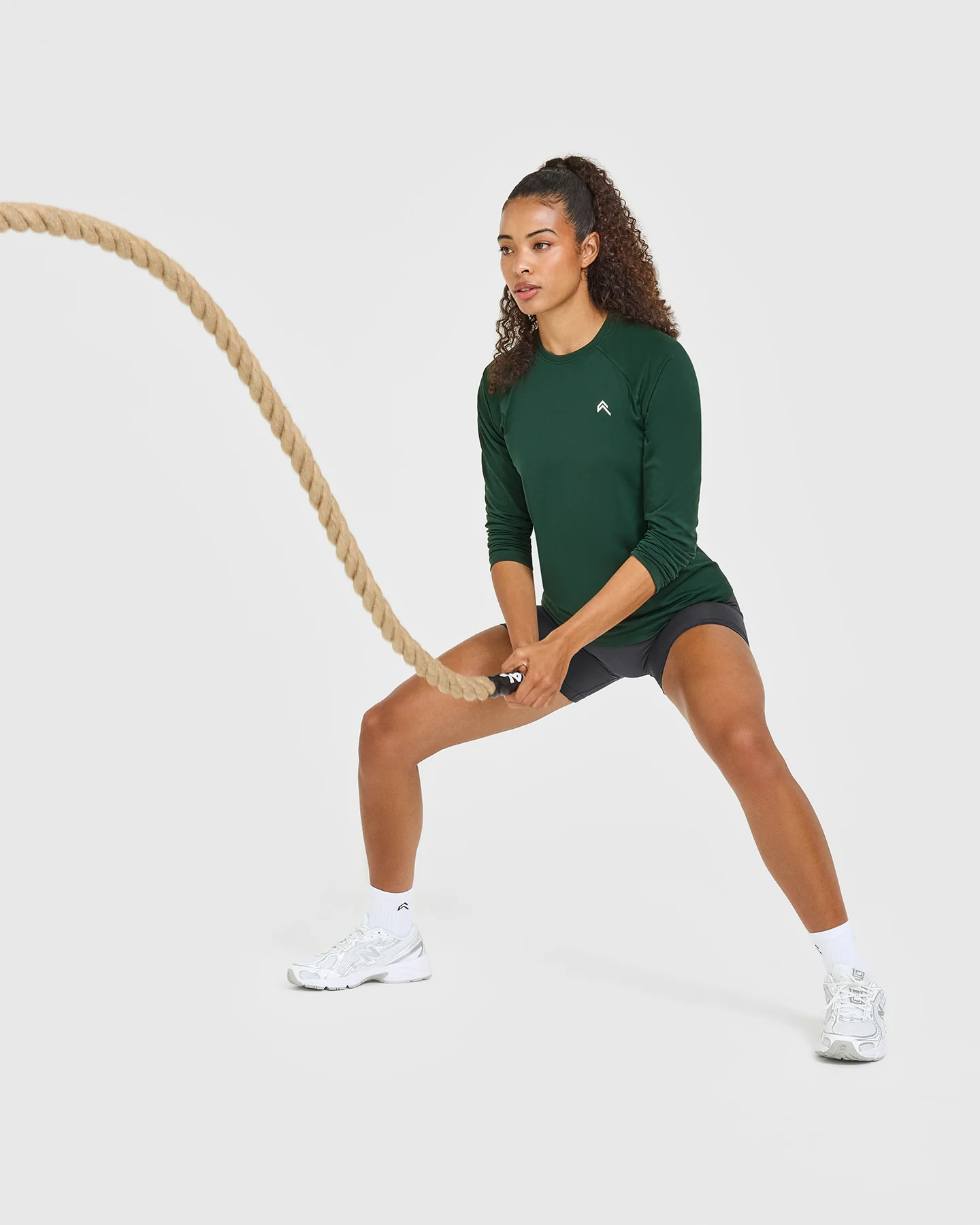 Go To Seamless Loose Long Sleeve Top | Racing Green - Image 3