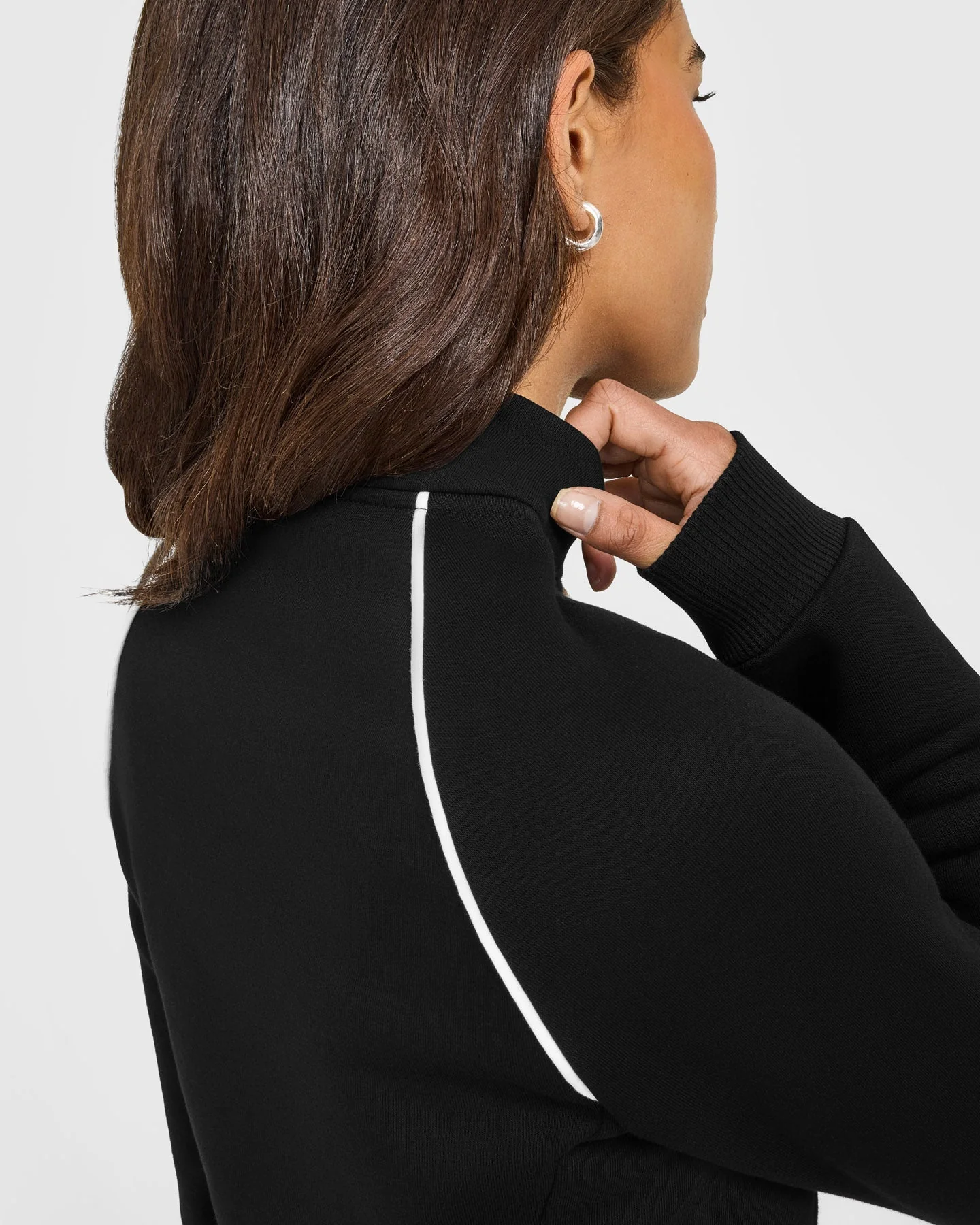 Jersey Tracksuit Zip Through Jacket | Black - Image 5