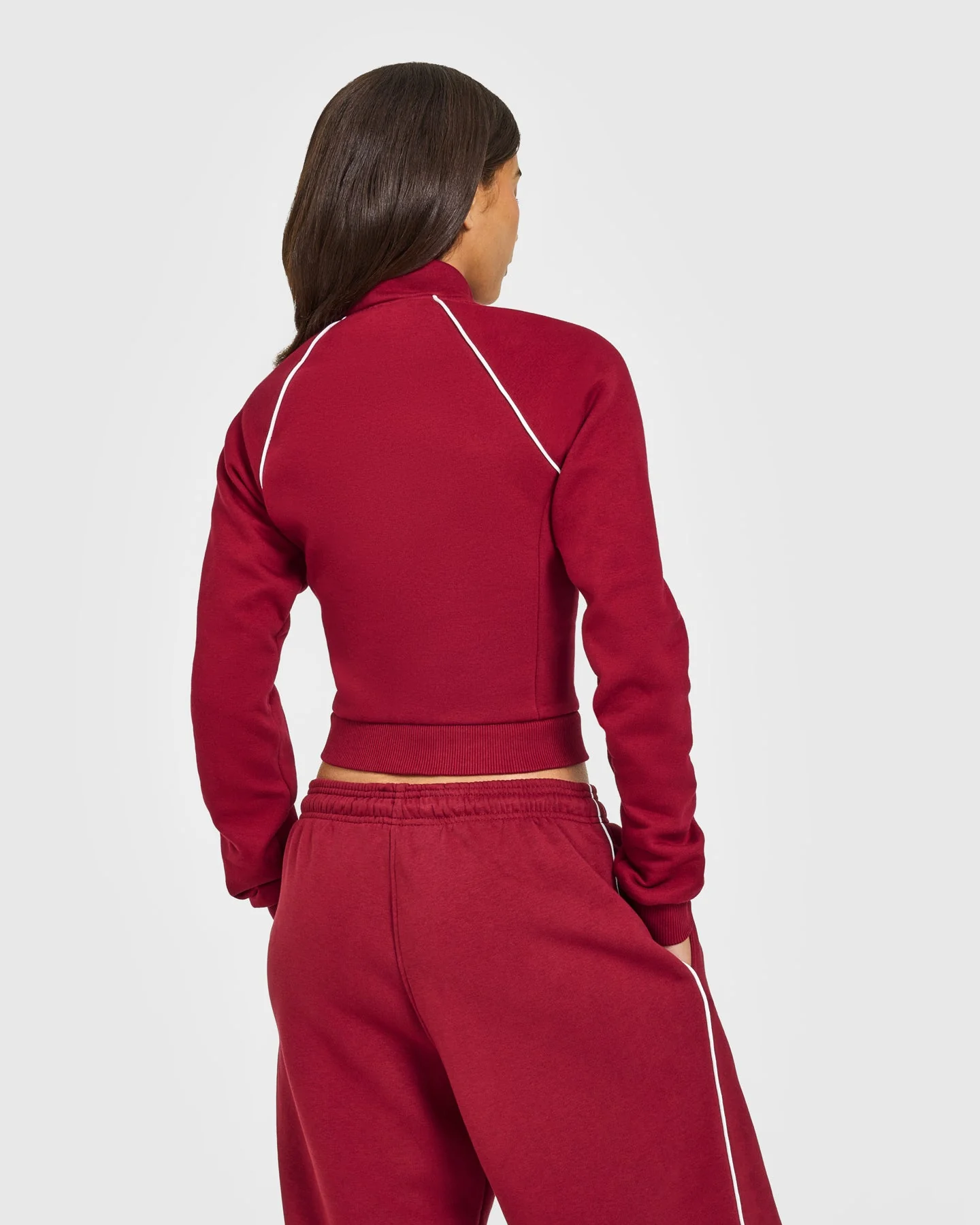 Jersey Tracksuit Zip Through Jacket | Ruby Red - Image 4
