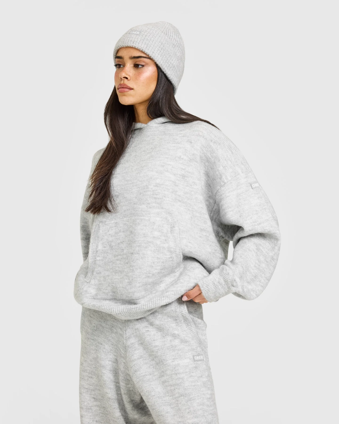 Knit Beanie | Light Grey Marl - Image 3