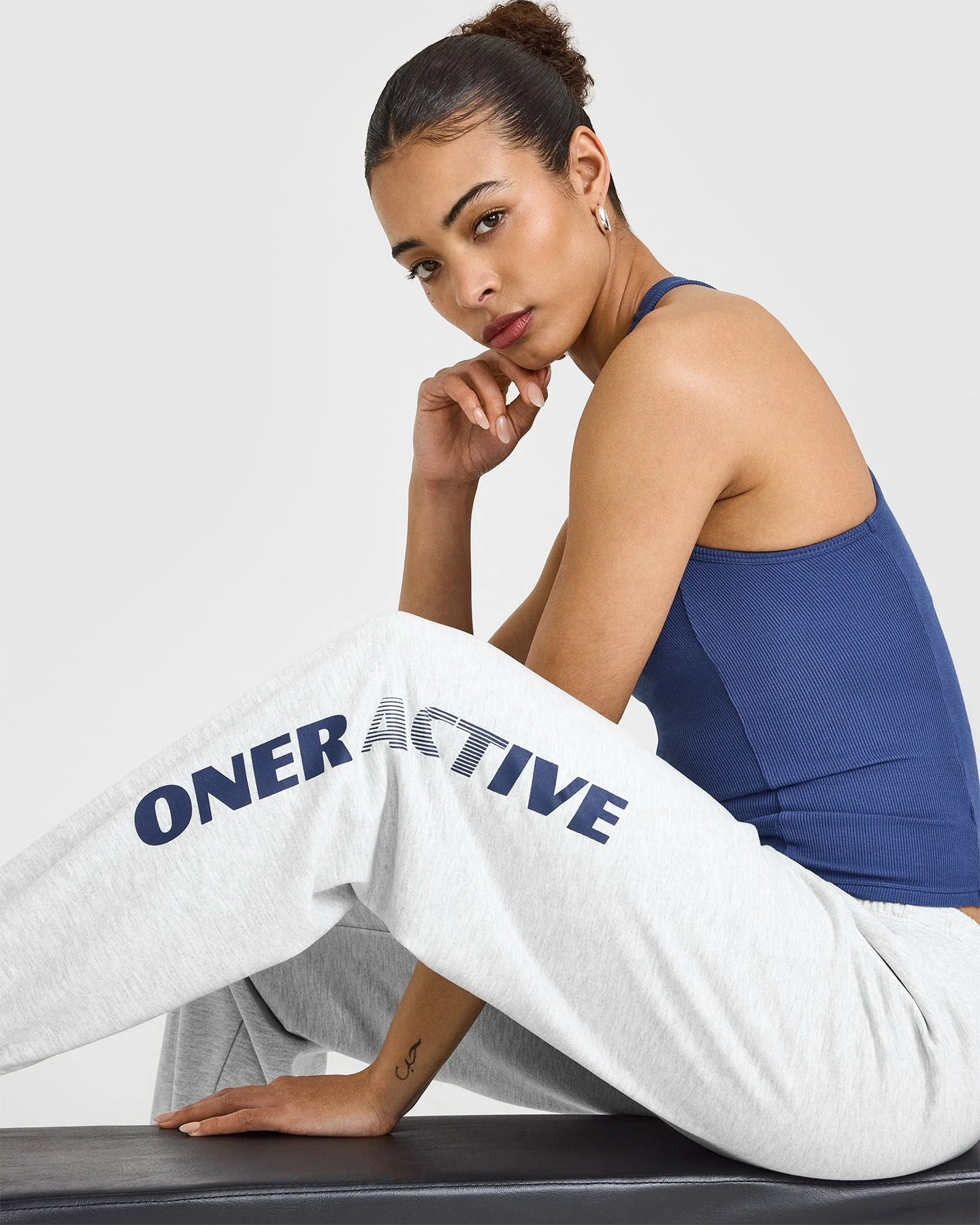 Lightweight Graphic Joggers | Light Grey Marl - Image 5