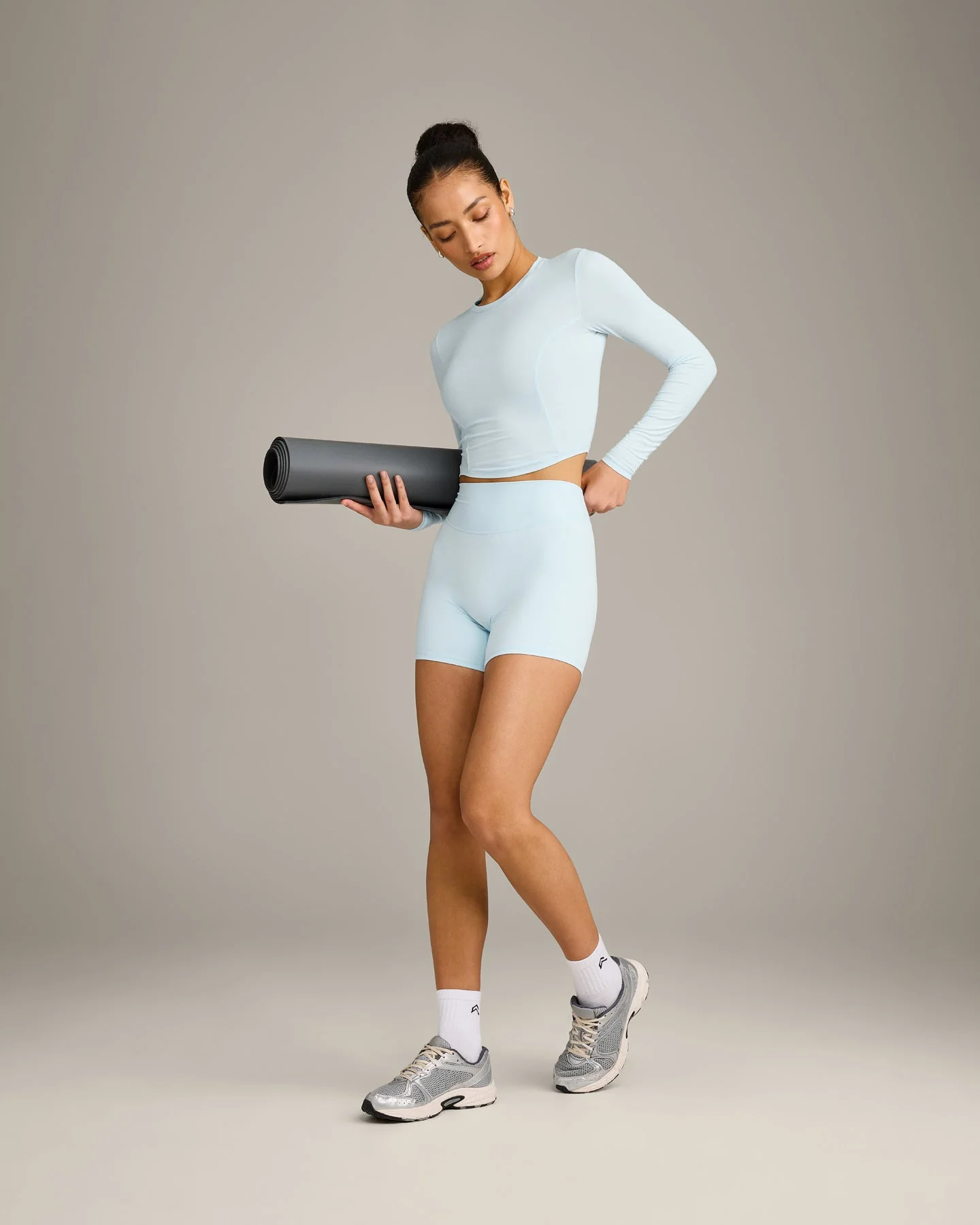 Mellow™ Motion Crew Neck Long Sleeve Mid Top | Cloud Blue - Image 3