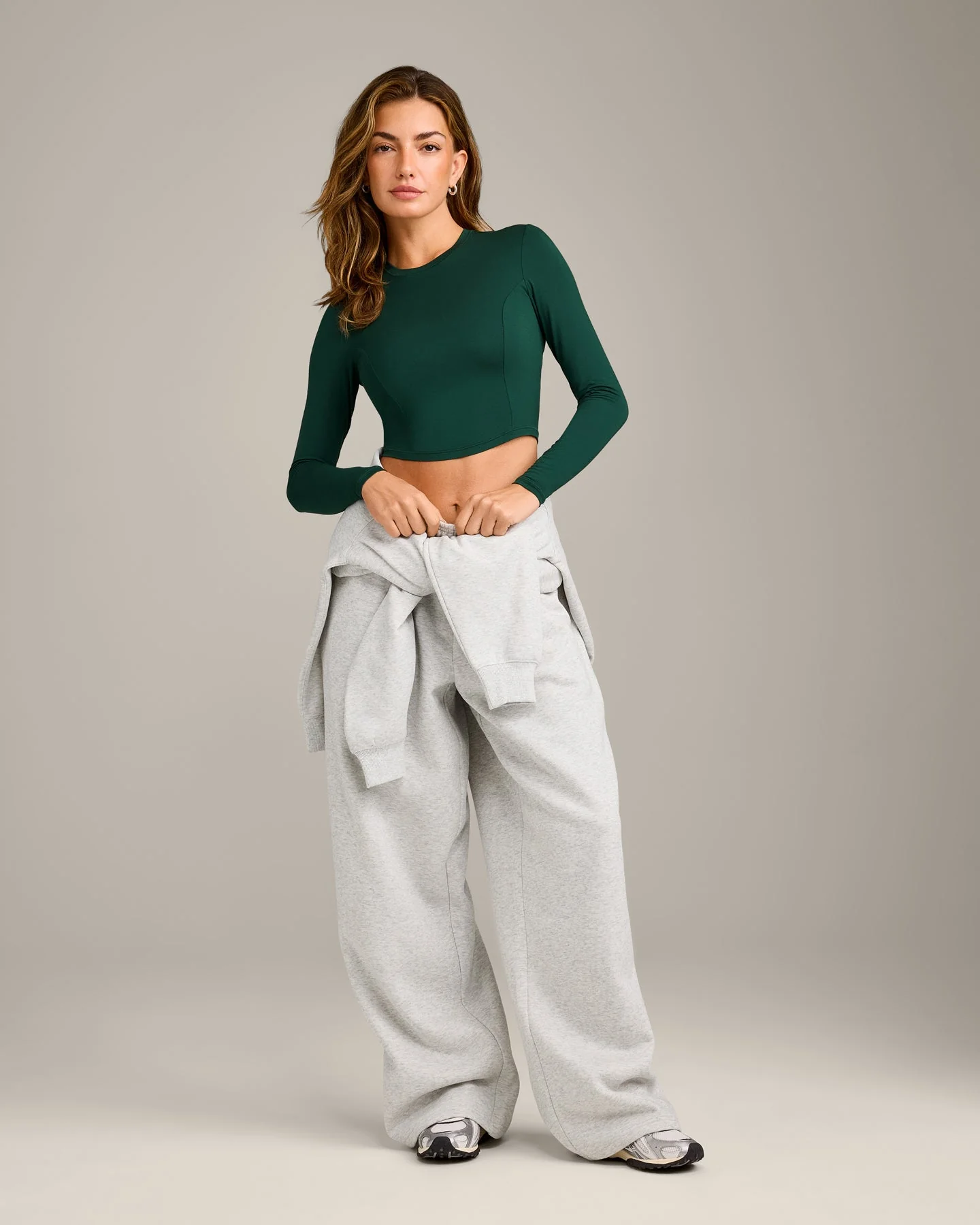 Mellow™ Motion Crew Neck Long Sleeve Mid Top | Racing Green - Image 3