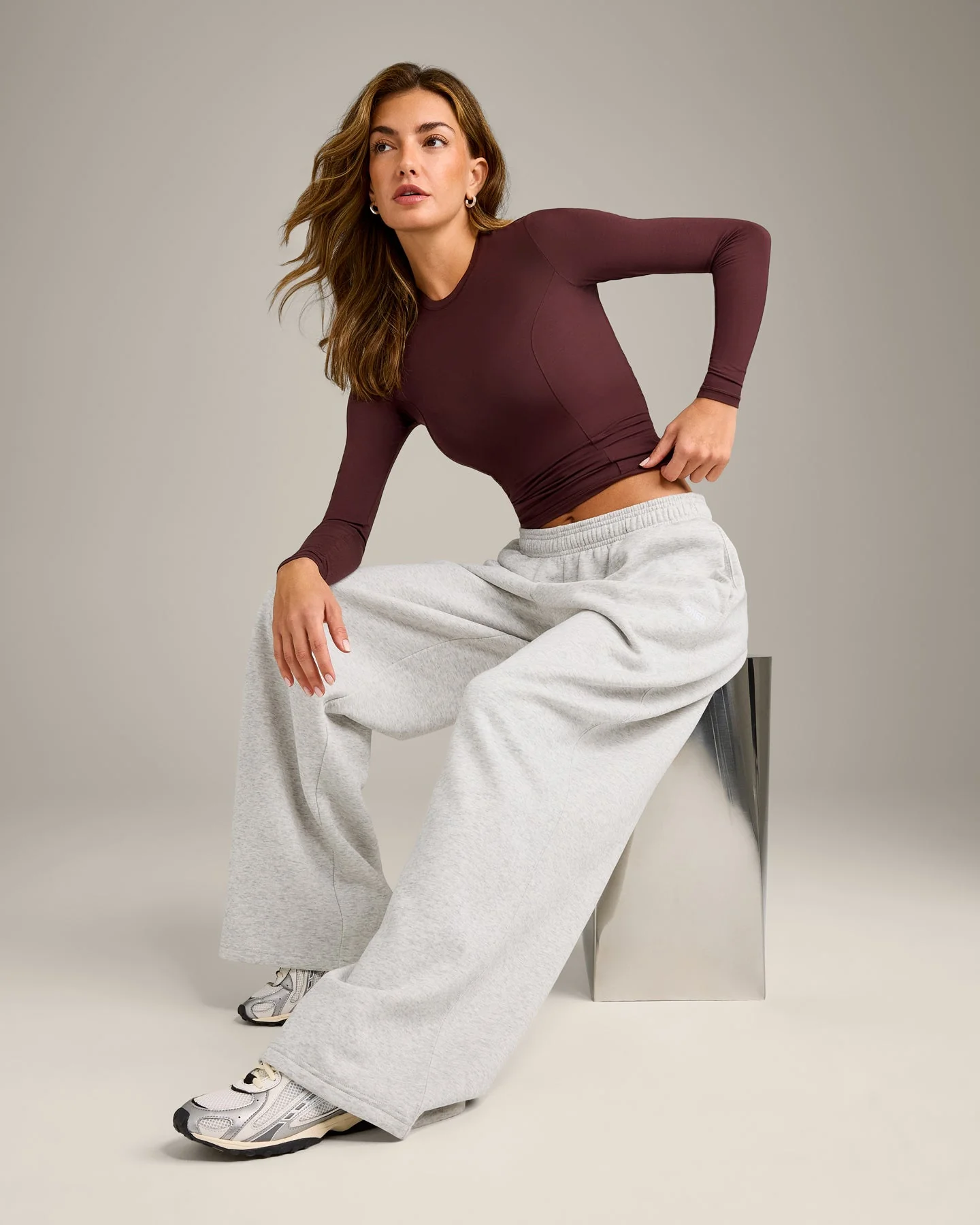 Mellow™ Motion Crew Neck Long Sleeve Top | Light Velvet Mocha - Image 2