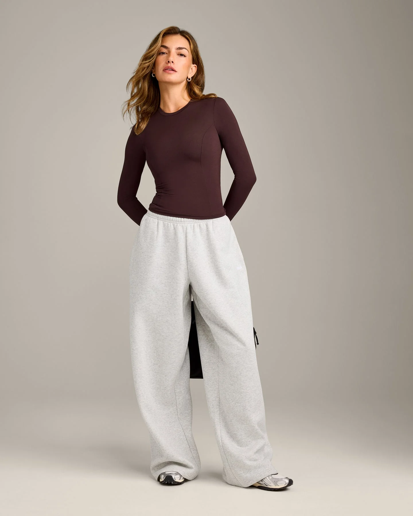 Mellow™ Motion Crew Neck Long Sleeve Top | Plum Brown - Image 3
