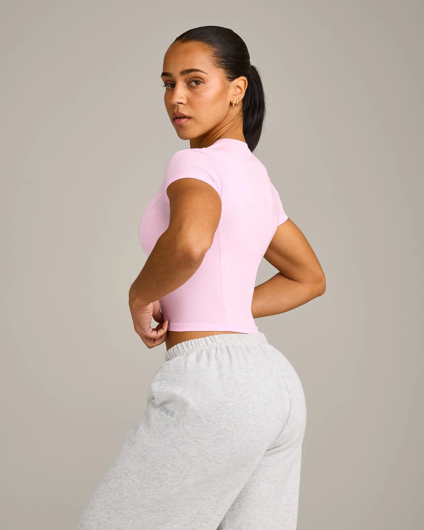 Mellow™ Motion Crew Neck Mid Top | Chalk Pink - Image 6