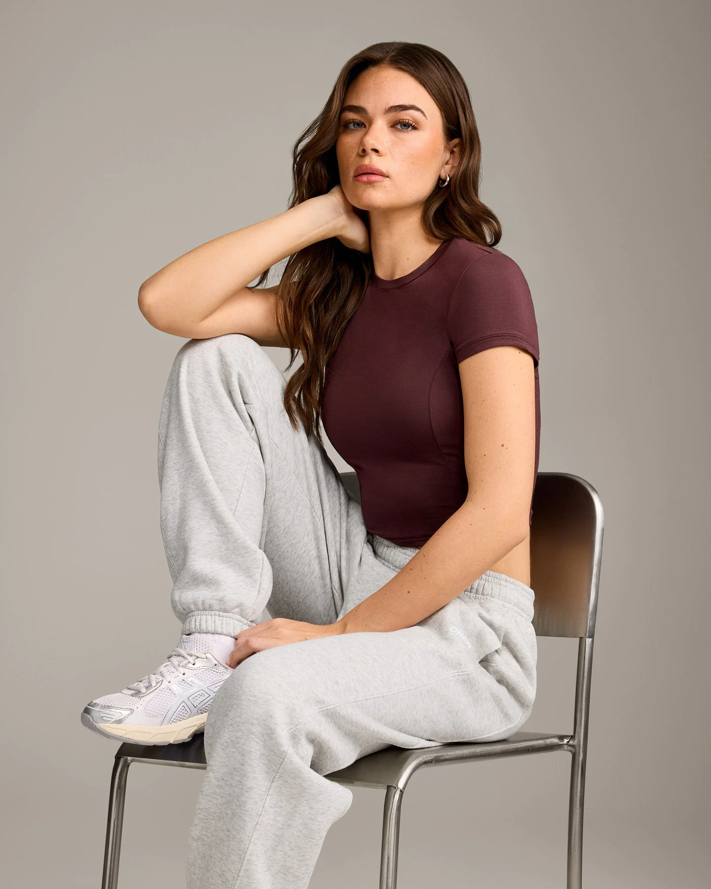 Mellow™ Motion Crew Neck Mid Top | Light Velvet Mocha - Image 6
