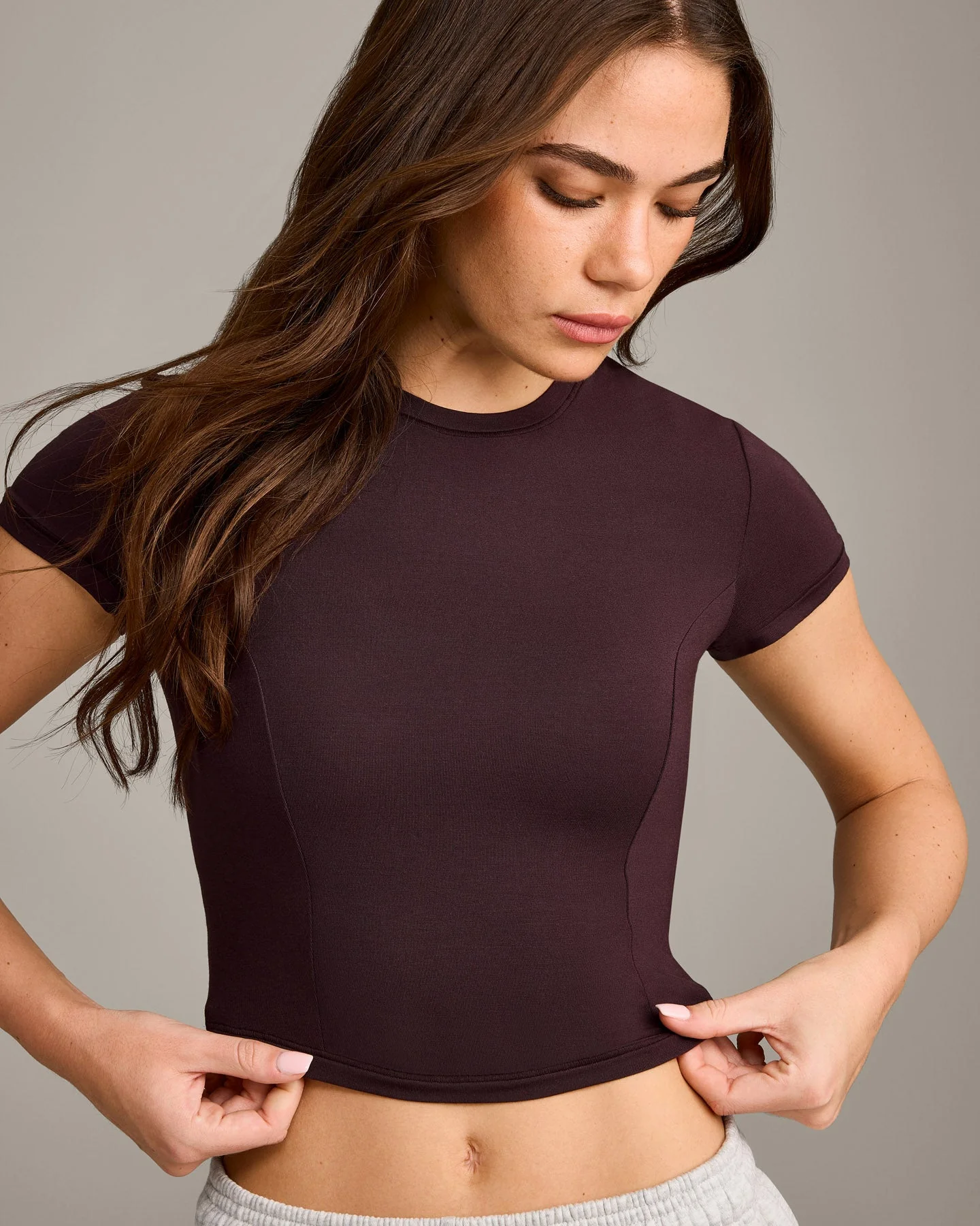 Mellow™ Motion Crew Neck Mid Top | Plum Brown - Image 5