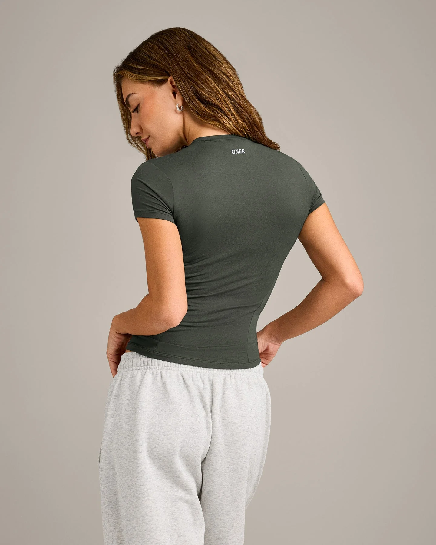 Mellow™ Motion Crew Neck Top | Dark Khaki - Image 6