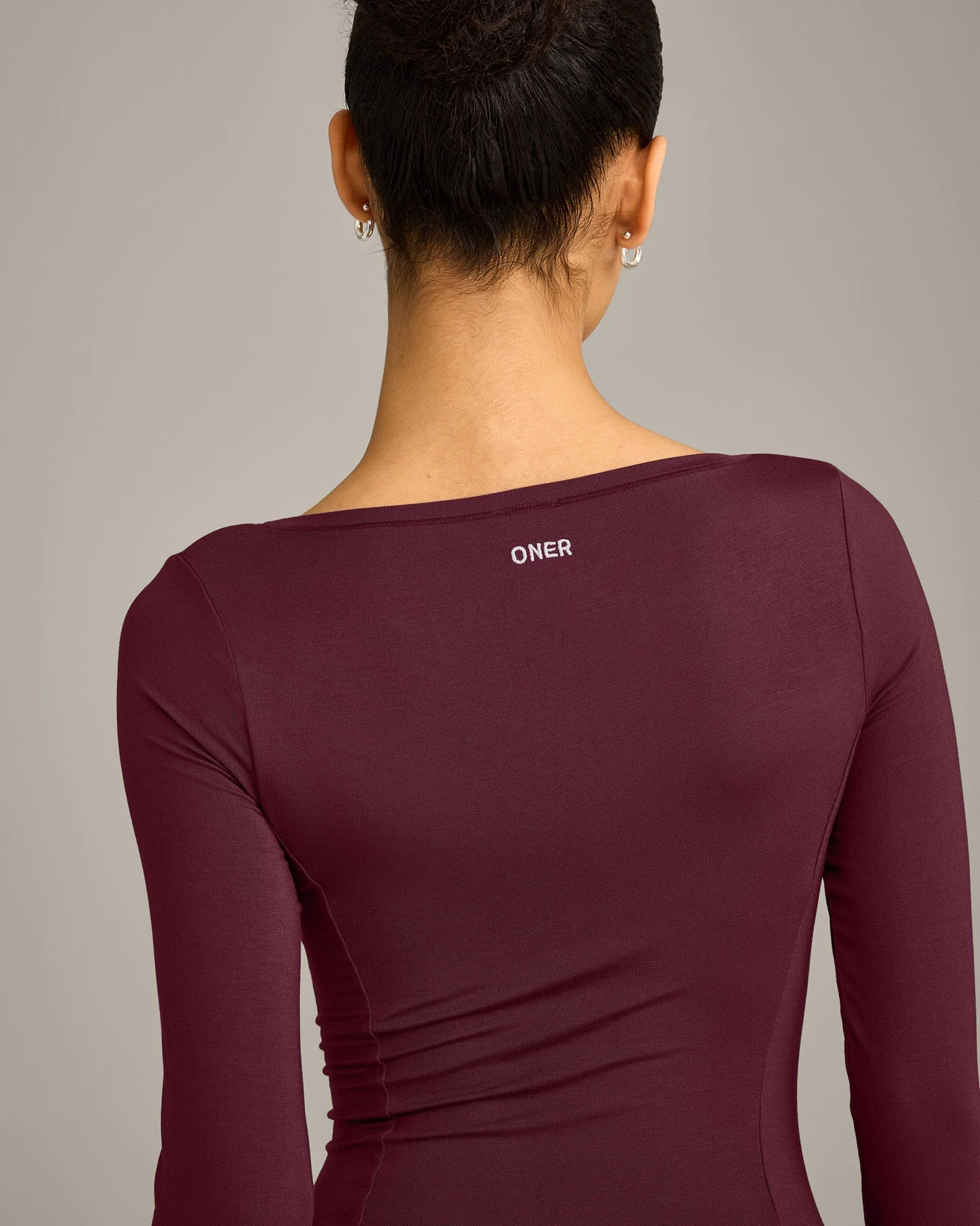 Mellow™ Motion Wide V Neck Long Sleeve Top | Cherry Lacquer Purple - Image 4