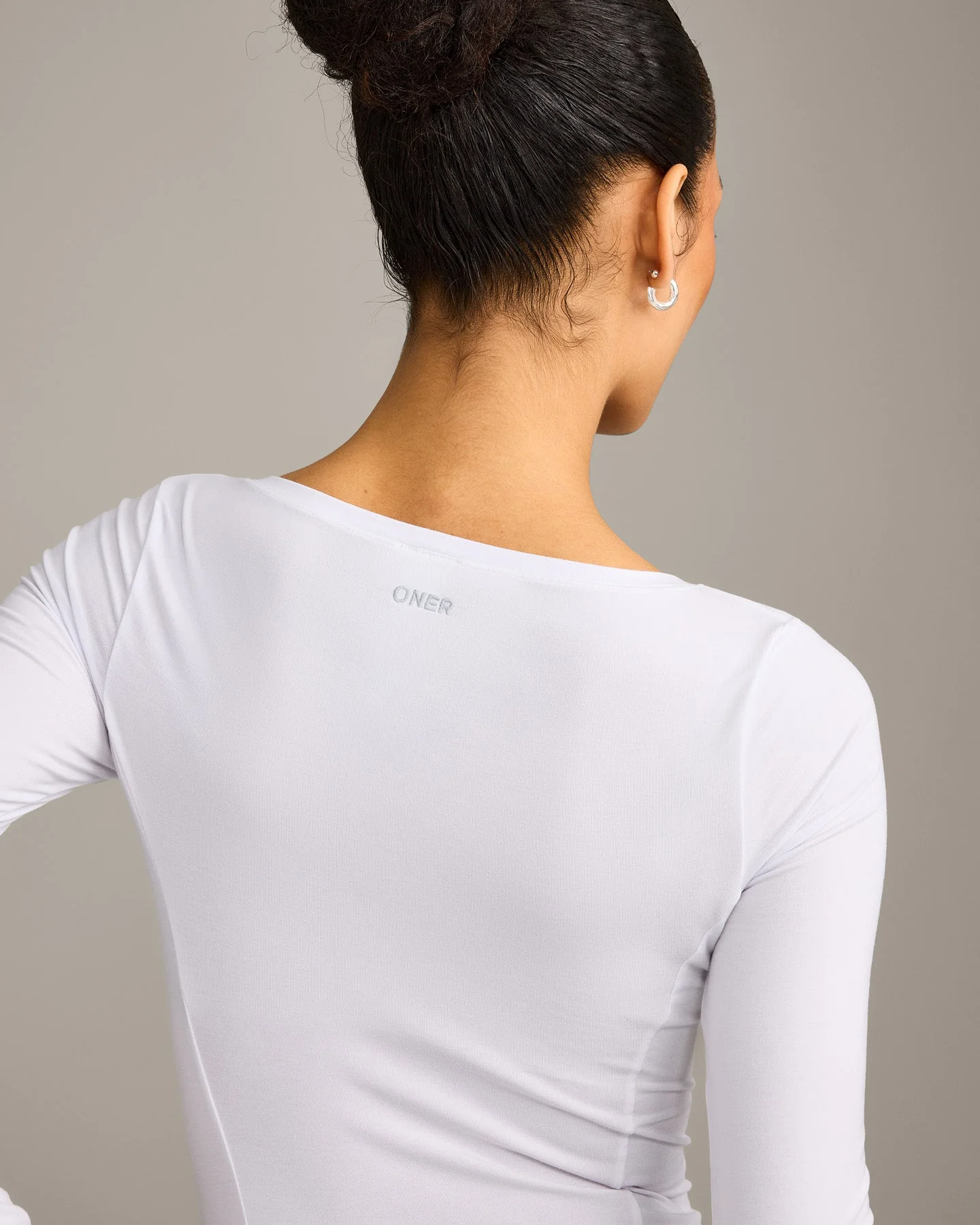 Mellow™ Motion Wide V Neck Long Sleeve Top | White - Image 4