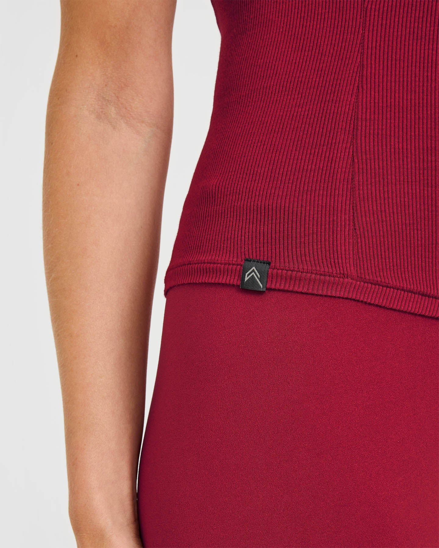 Mellow™ Rib Halter Neck Vest with Built in Bra Shelf | Ruby Red - Image 5