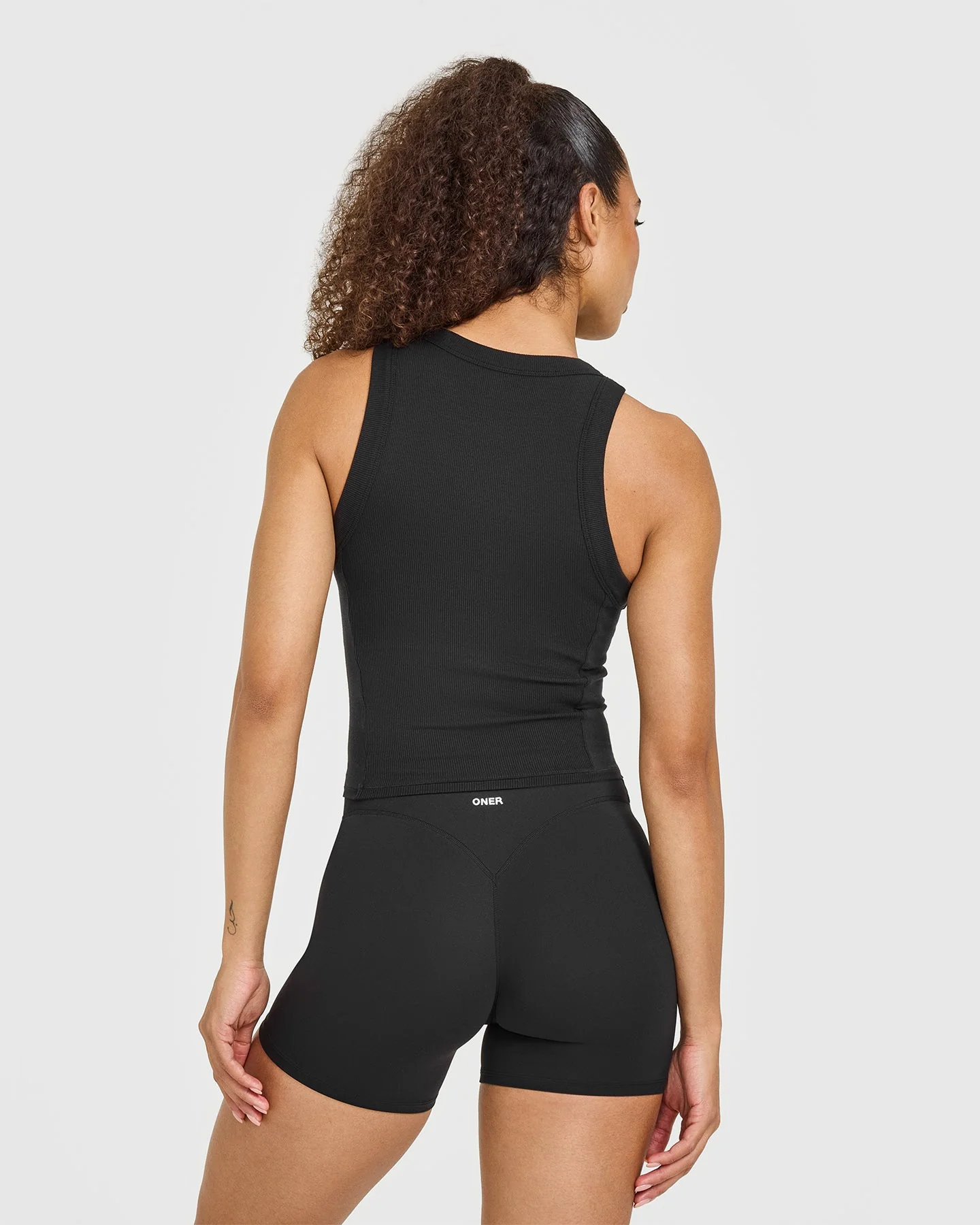 Mellow™ Rib High Neck Mid Tank Top | Black - Image 2