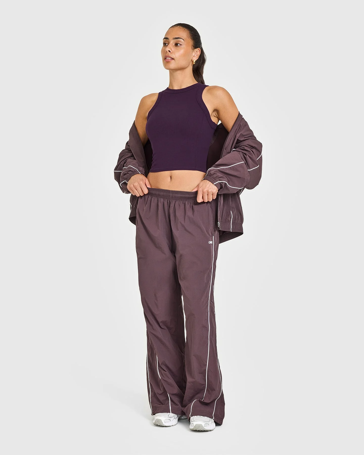 Mellow™ Rib High Neck Mid Tank Top | Blackberry Purple - Image 3