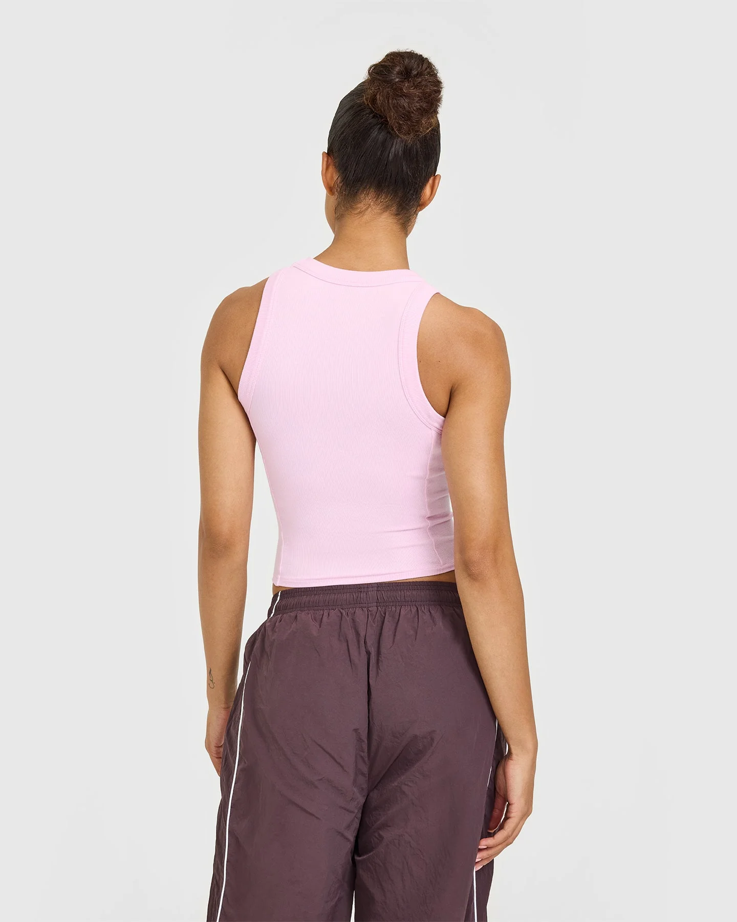 Mellow™ Rib High Neck Mid Tank Top | Chalk Pink - Image 6